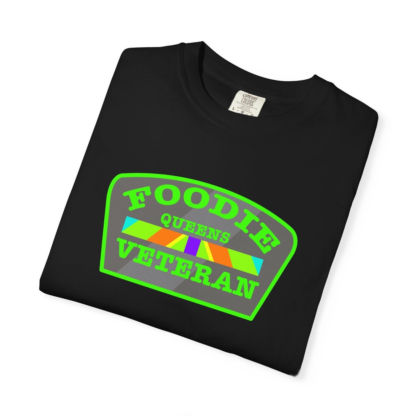L.O.E.F Foodie Veteran QUEENS Unisex Tee Shirt (Neon Green)