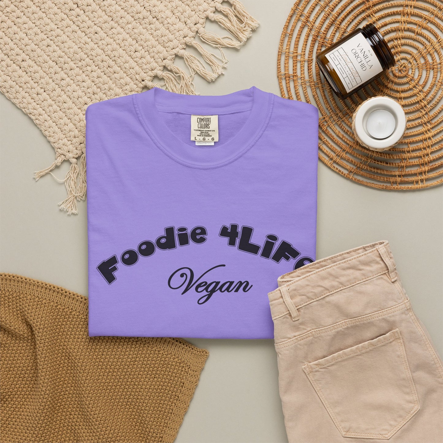 L.O.E.F Foodie 4Life Vegan Unisex Tee Shirt (Black)