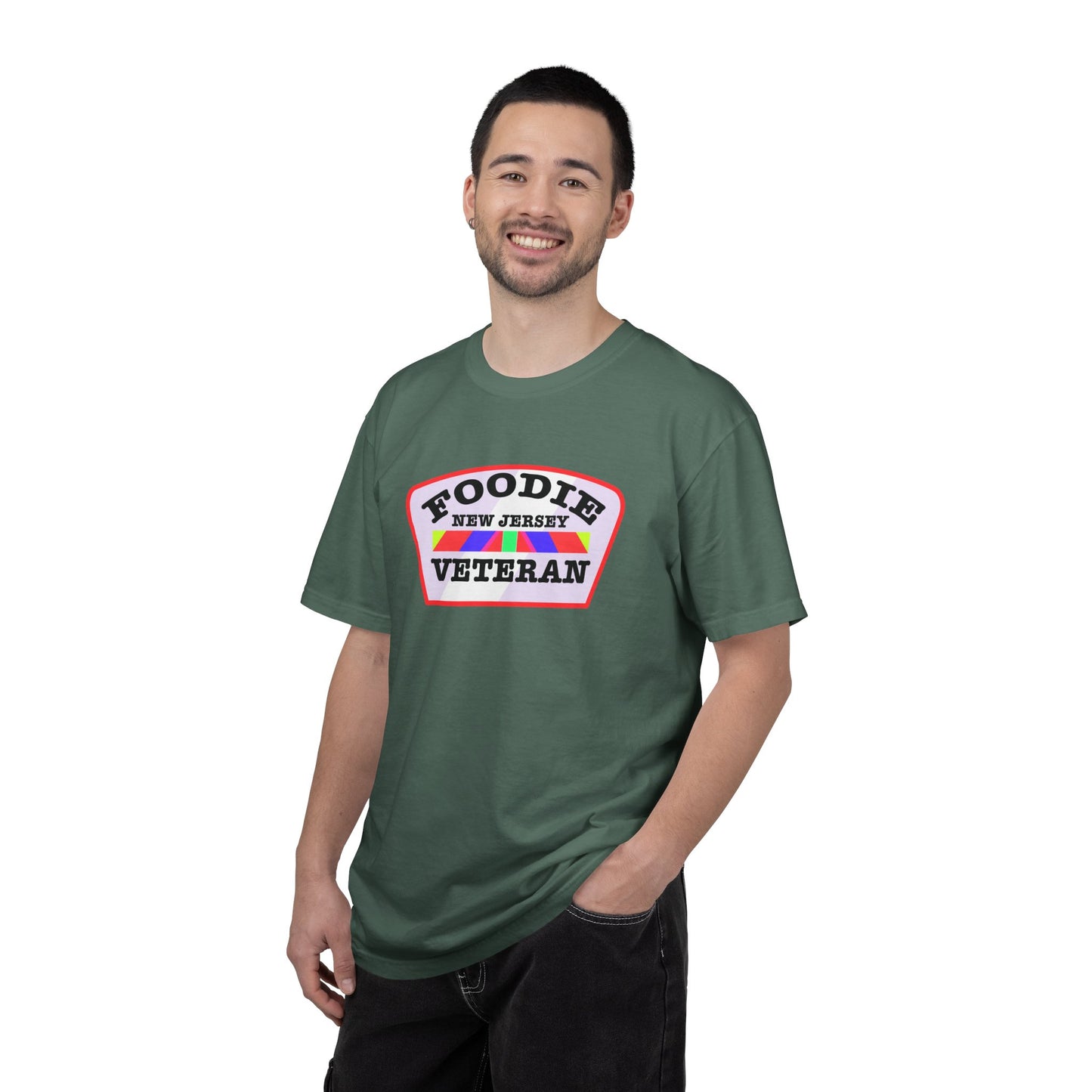 L.O.E.F Foodie Veteran NEW JERSEY Unisex Tee Shirt (Soft Pink)