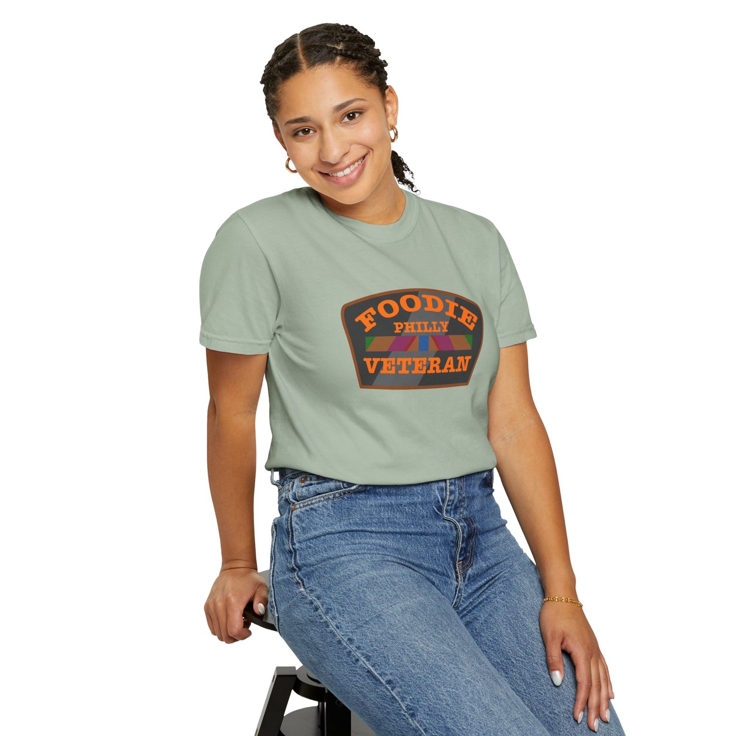 L.O.E.F Foodie Veteran PHILLY Unisex Tee Shirt (Orange)