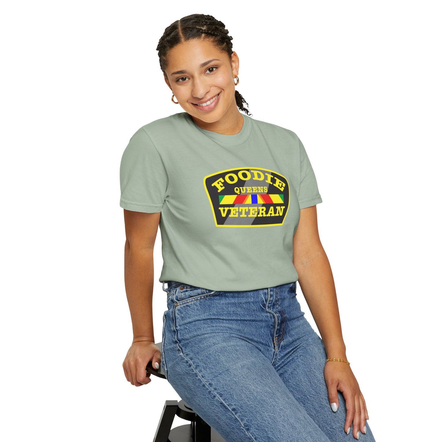 L.O.E.F Foodie Veteran QUEENS Unisex Tee Shirt (Yellow)