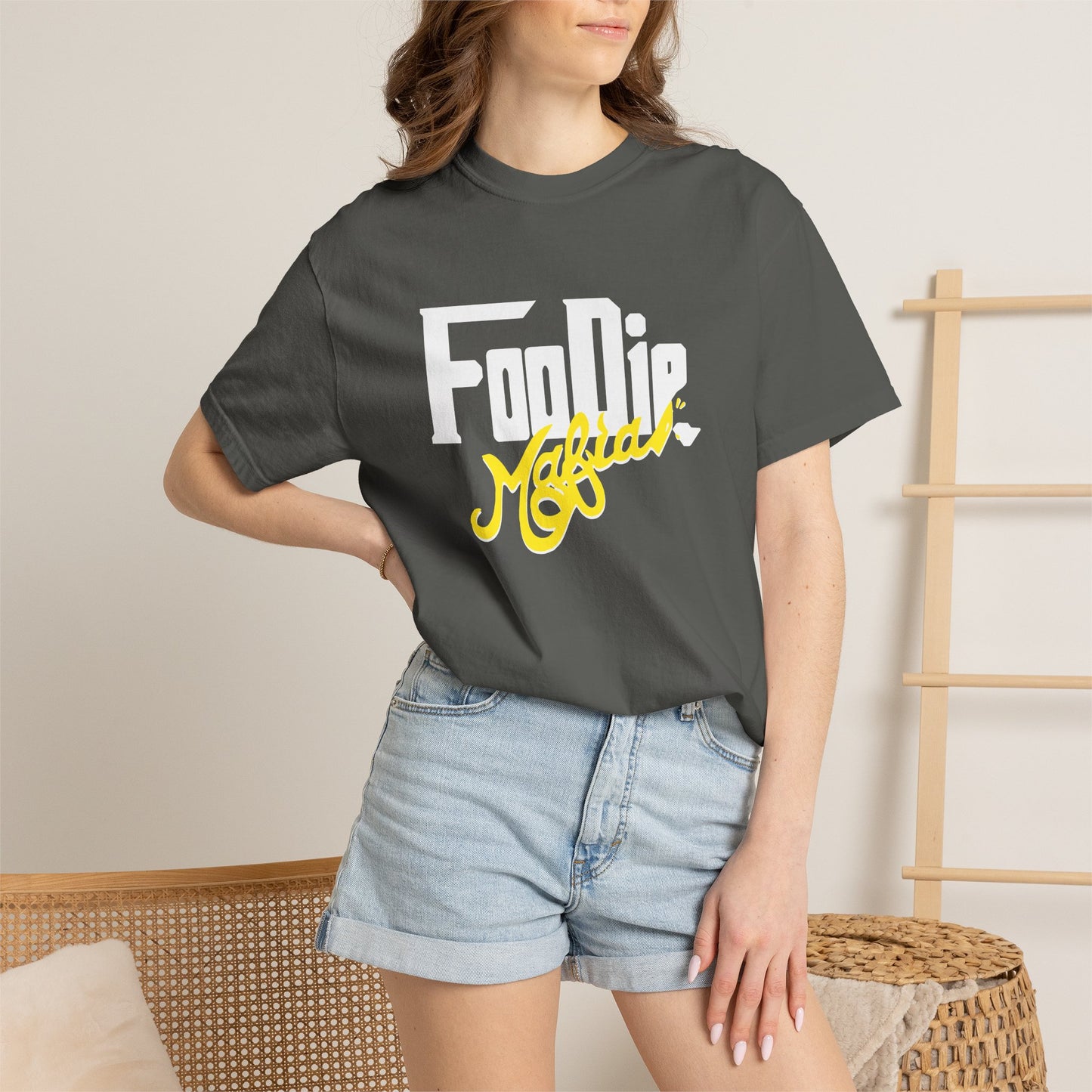 L.O.E.F Foodie Mafia Unisex Tee Shirt  (Yellow)