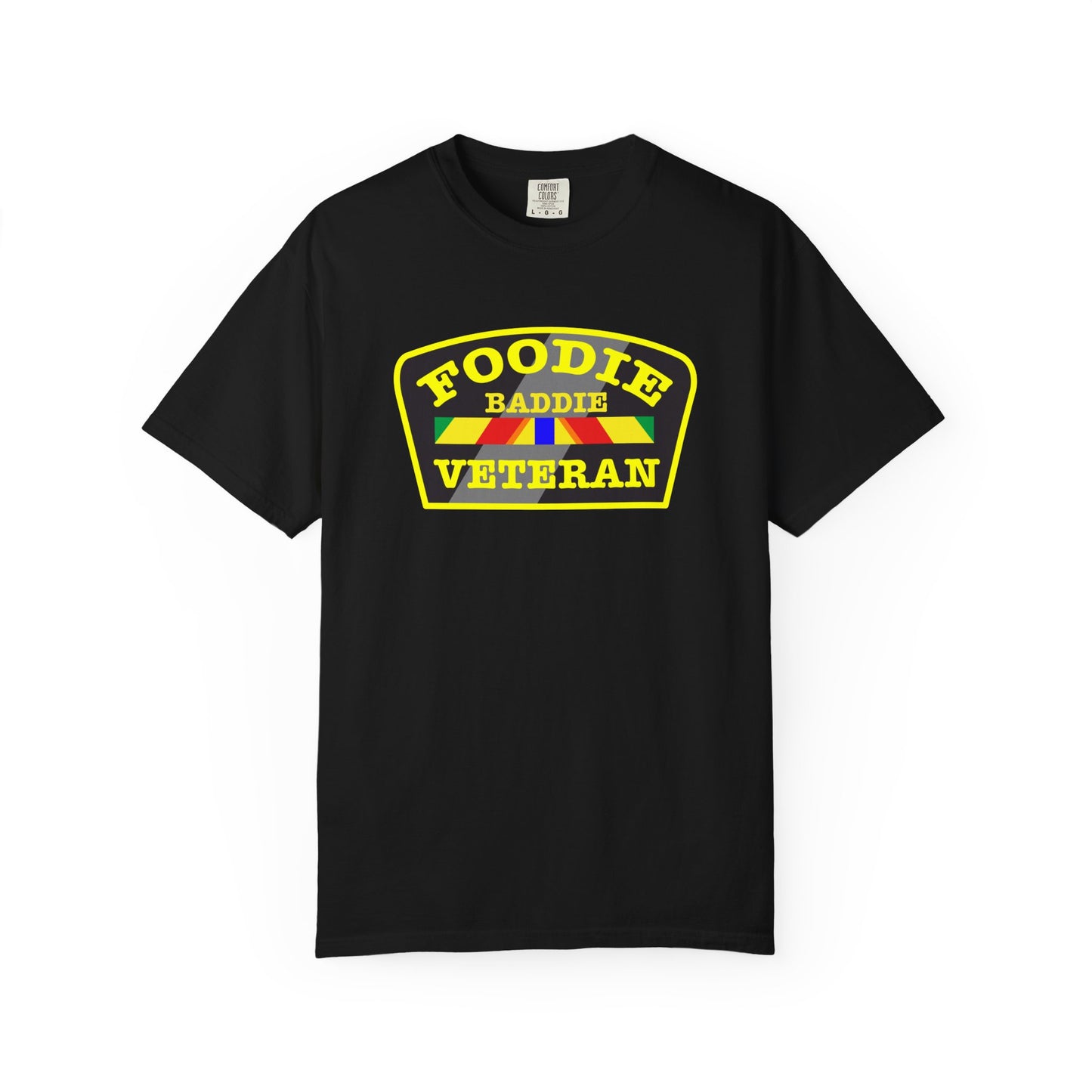 L.O.E.F Foodie Veteran BADDIE Unisex Tee Shirt (Yellow)