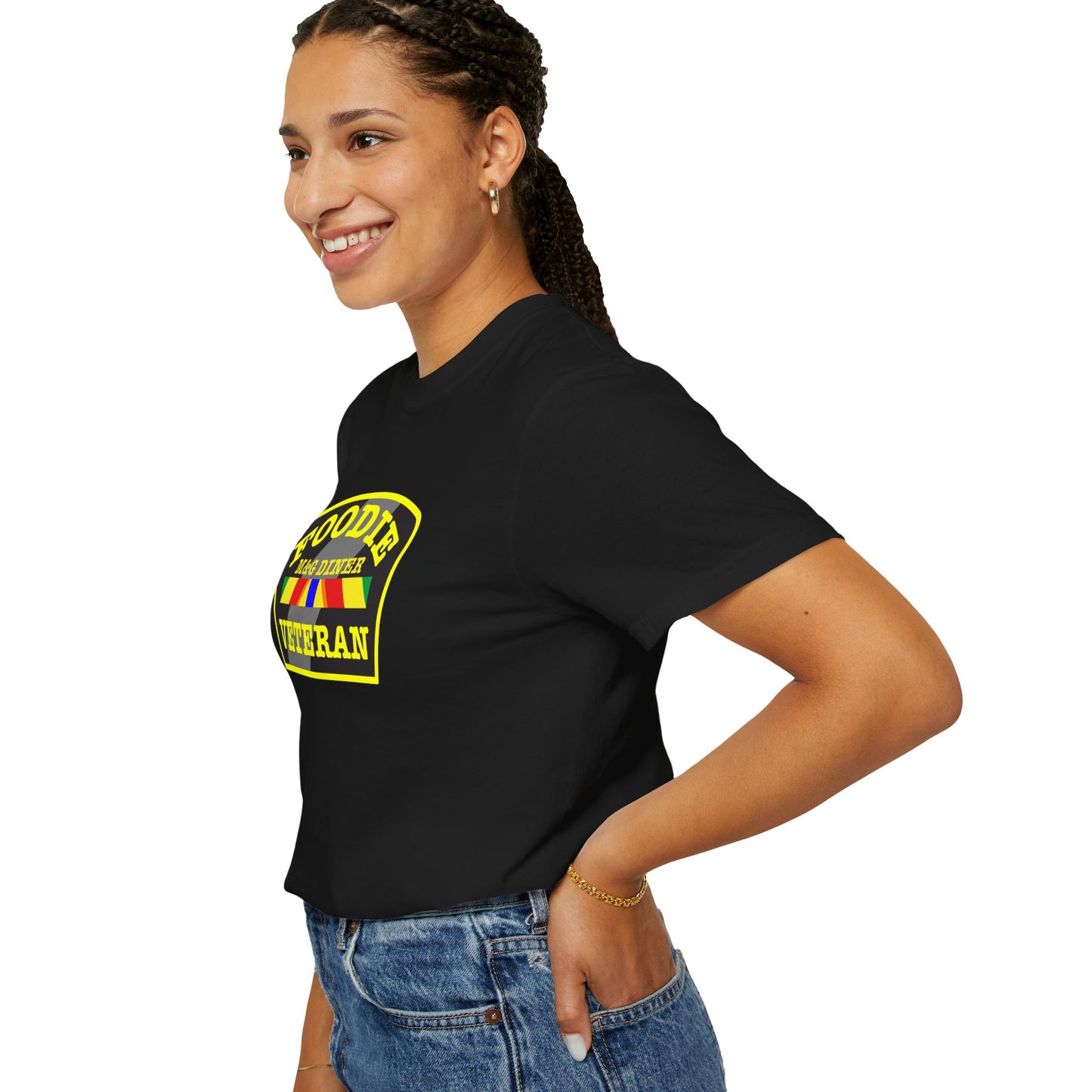 L.O.E.F Foodie Veteran M&G DINER Unisex Tee Shirt (Yellow)