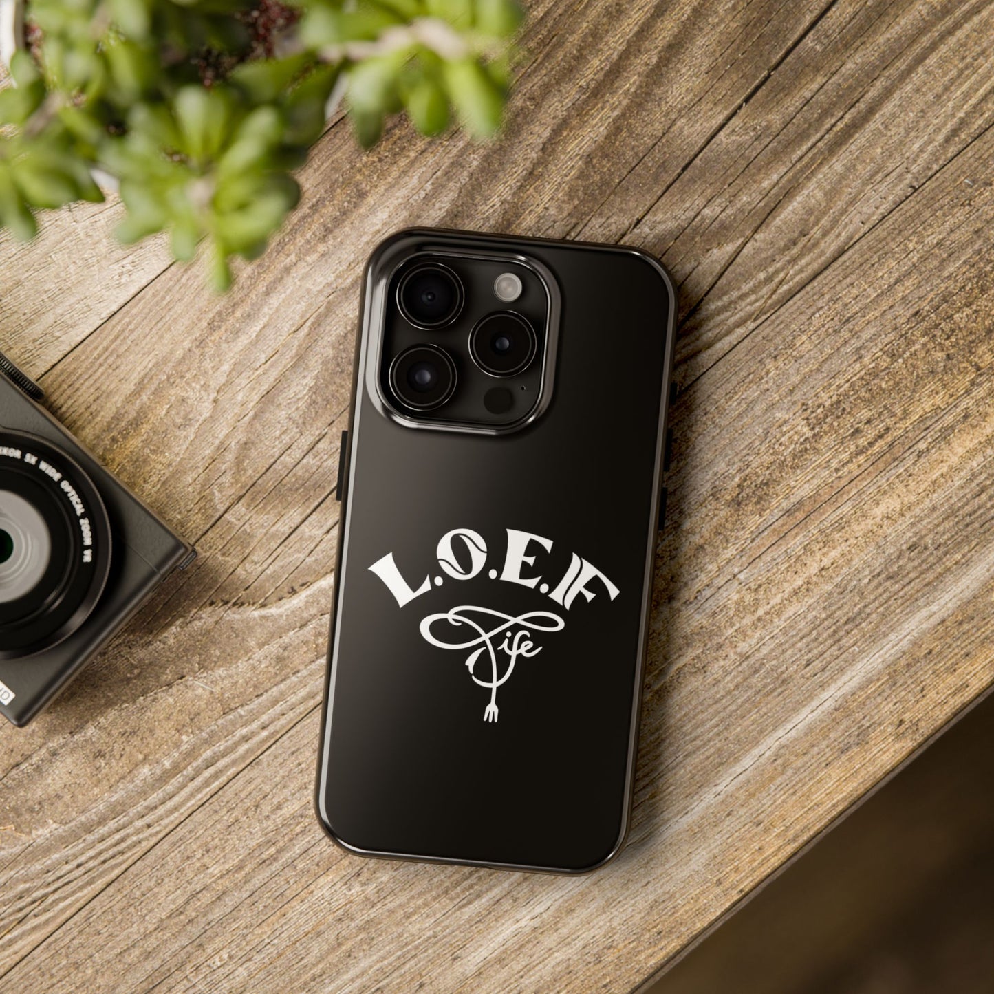 L.O.E.F Black Glossy Protective Phone Case
