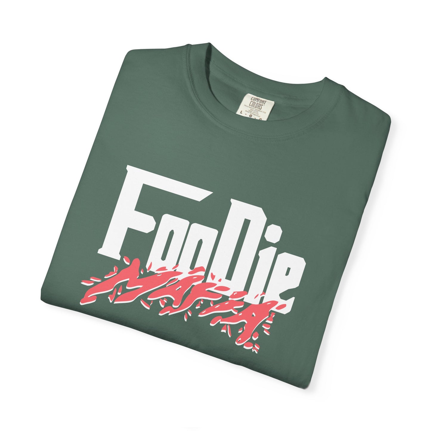 L.O.E.F White Foodie Mafia Unisex Tee Shirt (Soft Red)