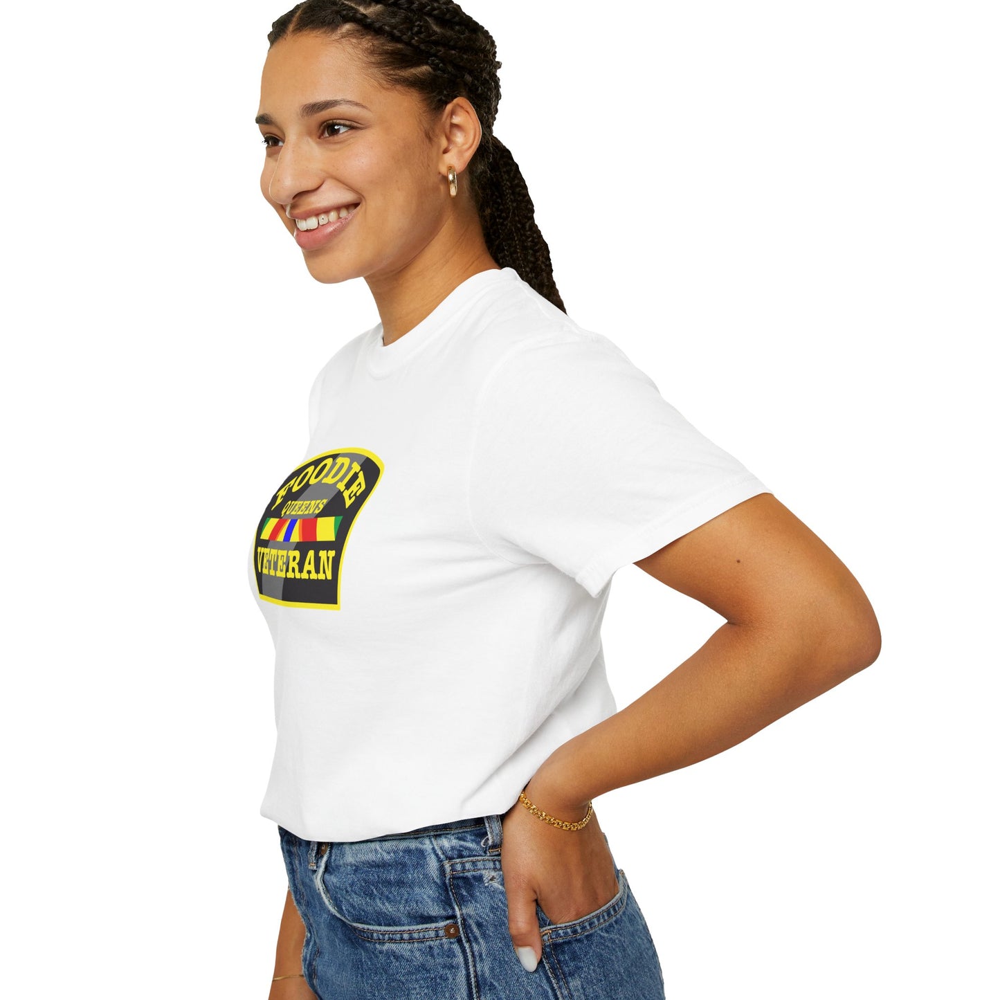 L.O.E.F Foodie Veteran QUEENS Unisex Tee Shirt (Yellow)