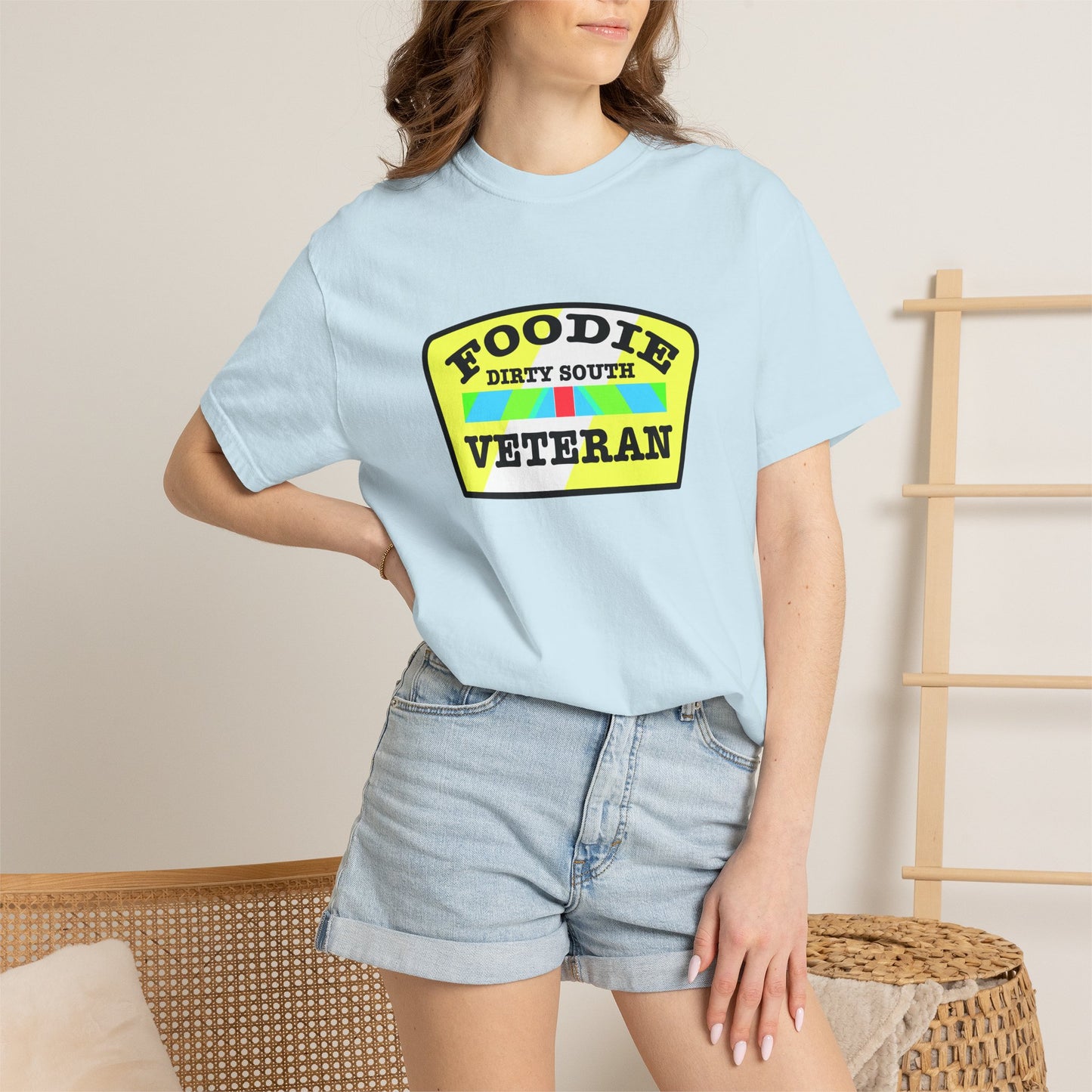 L.O.E.F Foodie Veteran DIRTY SOUTH Unisex Tee Shirt (Yellow and Black)