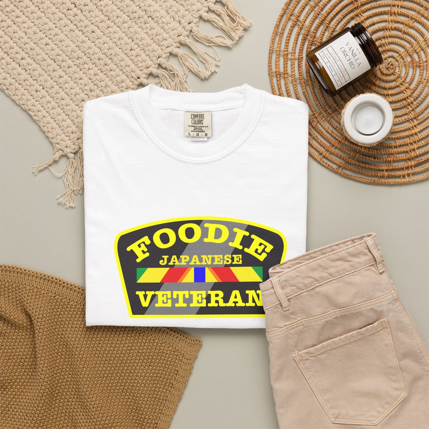 Foodie Veteran Japanese Flag T-Shirt