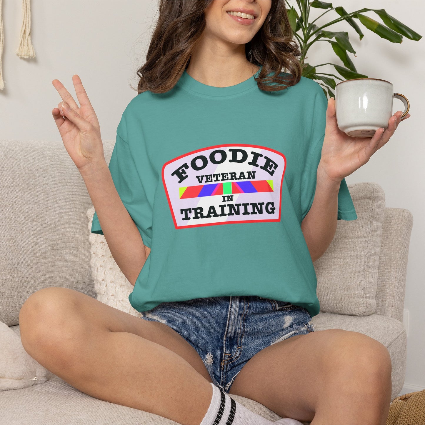 L.O.E.F Foodie Veteran IN TRAINING Unisex Tee Shirt (Soft Pink)