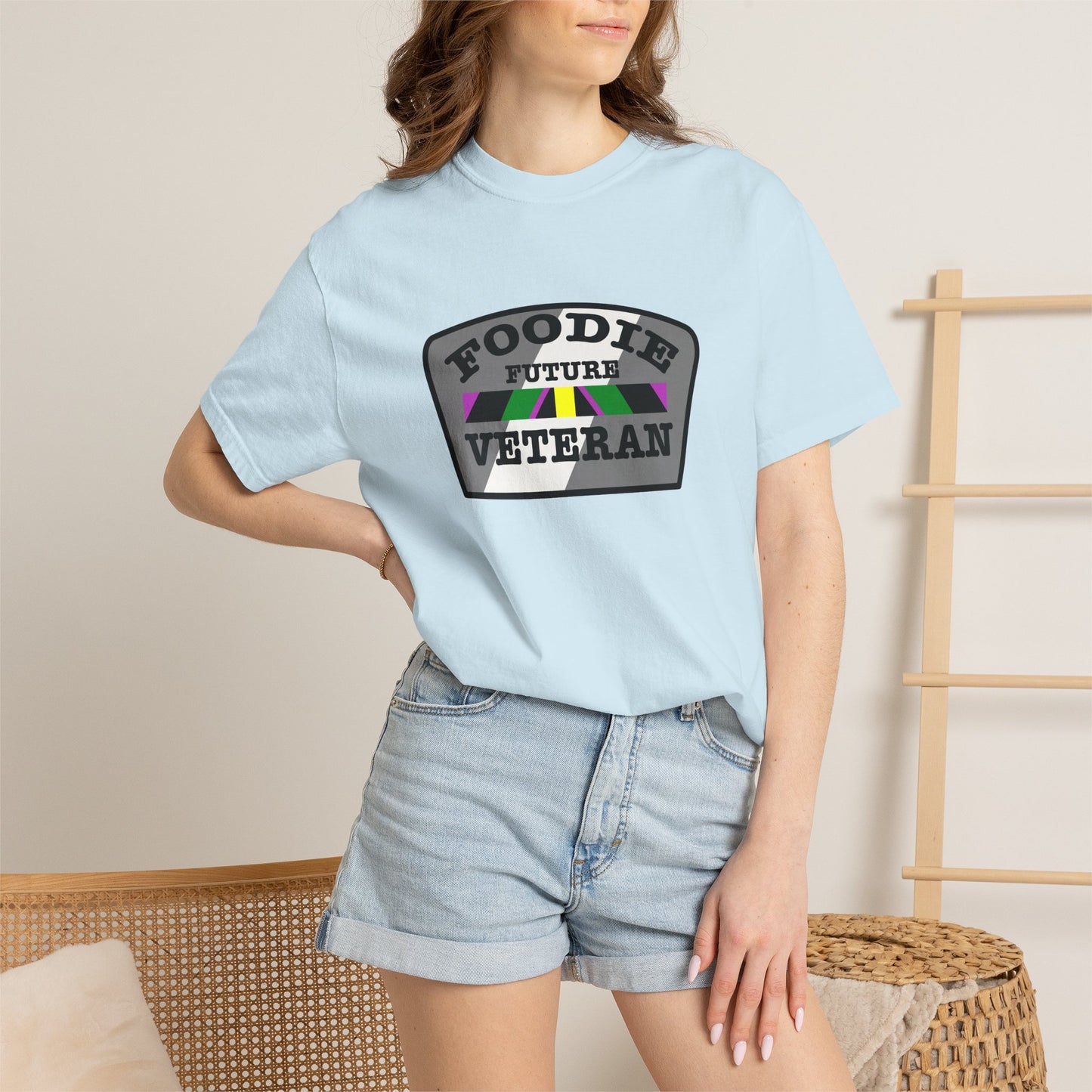L.O.E.F Foodie Veteran FUTURE Unisex Tee Shirt (Gray)
