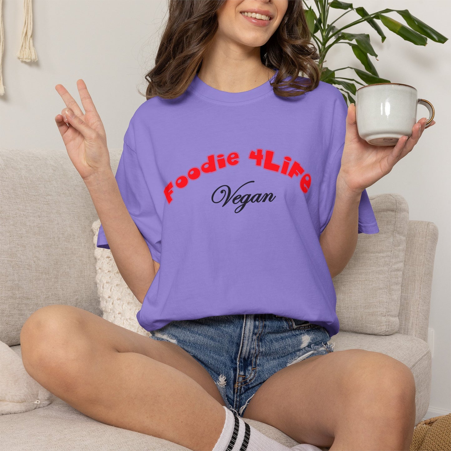 L.O.E.F Foodie 4Life Vegan Unisex Tee Shirt (Fiery Red)