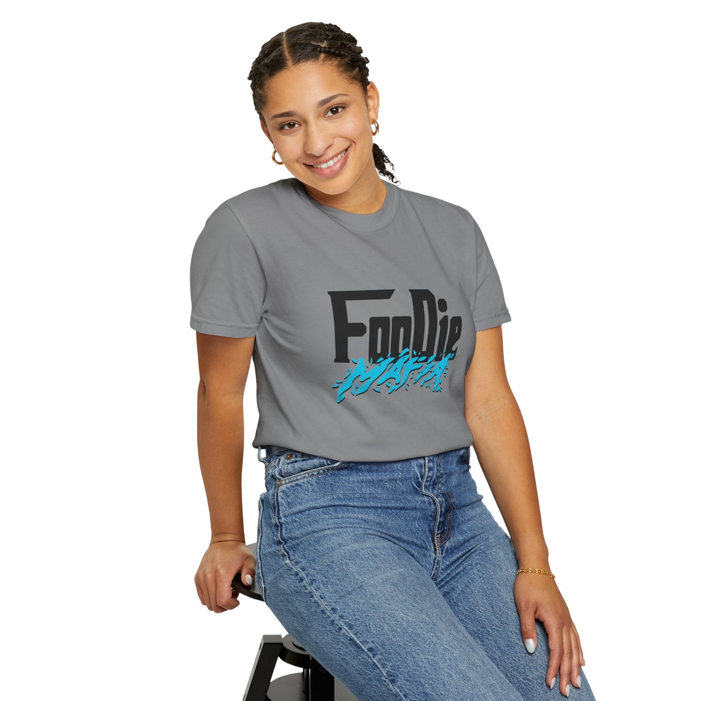 L.O.E.F Foodie Mafia Unisex Tee Shirt (Aqua Blue)