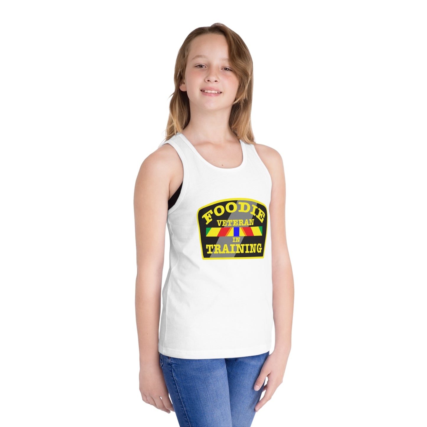L.O.E.F Foodie Veteran In Training Kids Tank Top (Yellow)