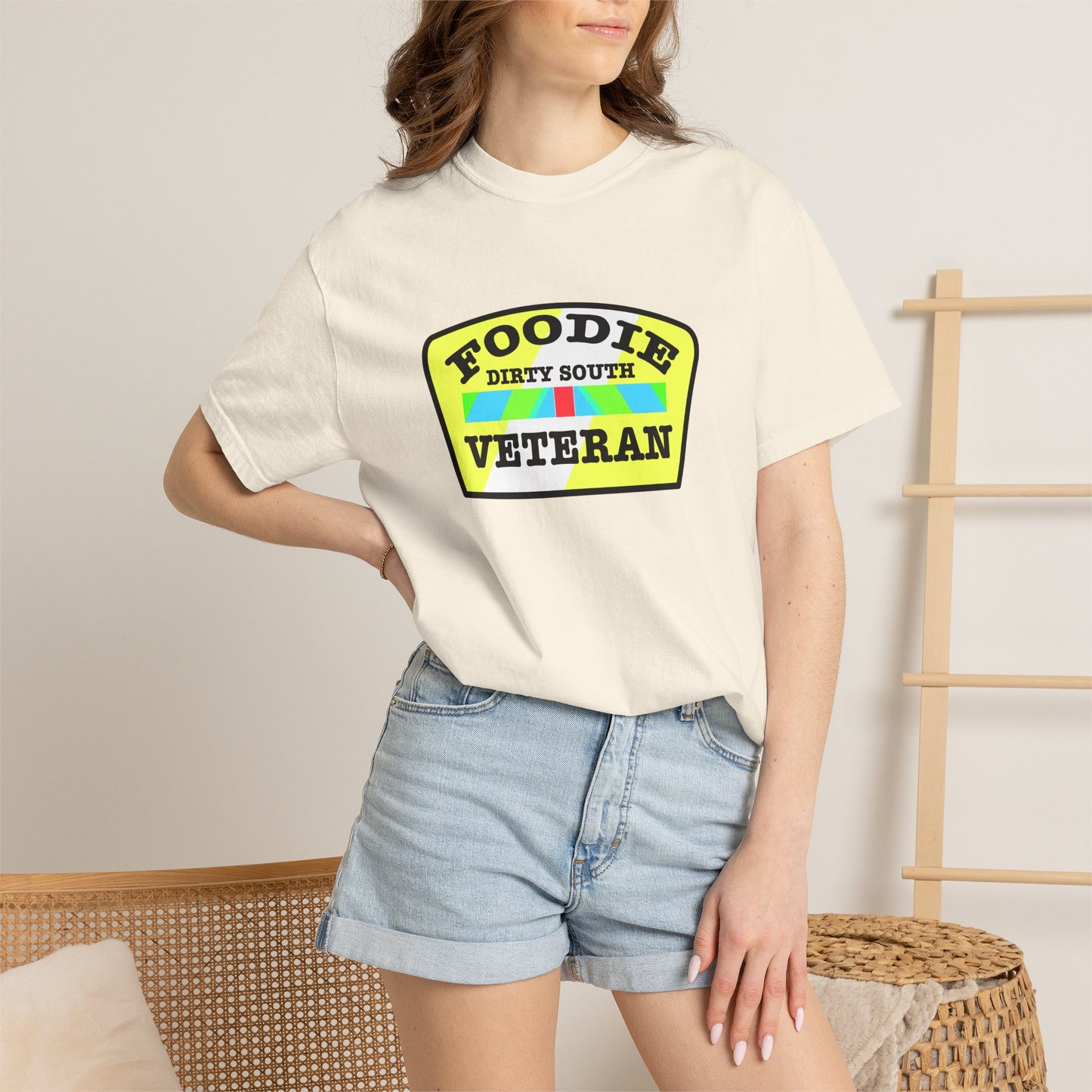 L.O.E.F Foodie Veteran DIRTY SOUTH Unisex Tee Shirt (Yellow and Black)
