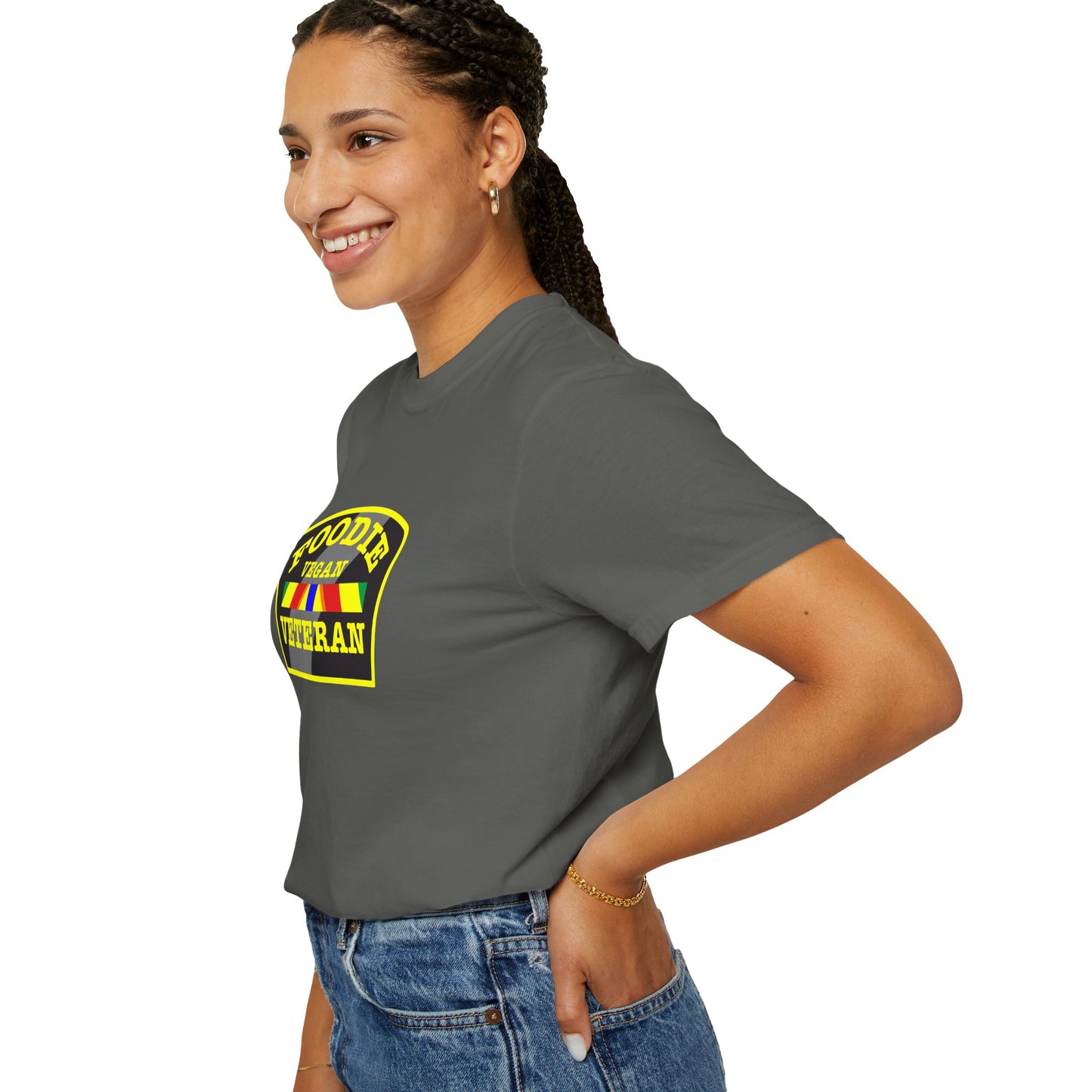 L.O.E.F Foodie Veteran VEGAN Unisex Tee Shirt (Yellow)