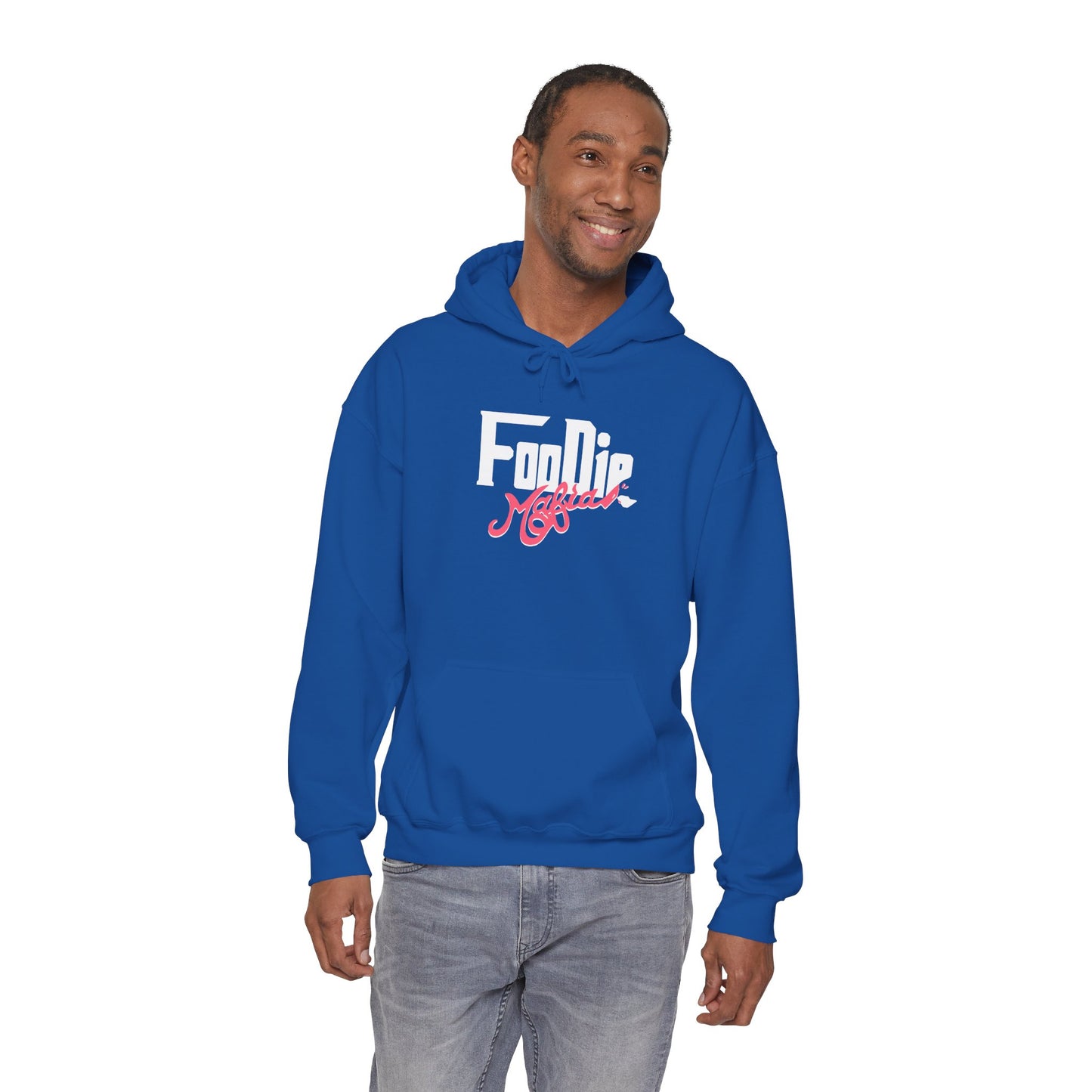 L.O.E.F White Foodie Mafia Unisex Hooded Sweatshirt (Fiery Red)