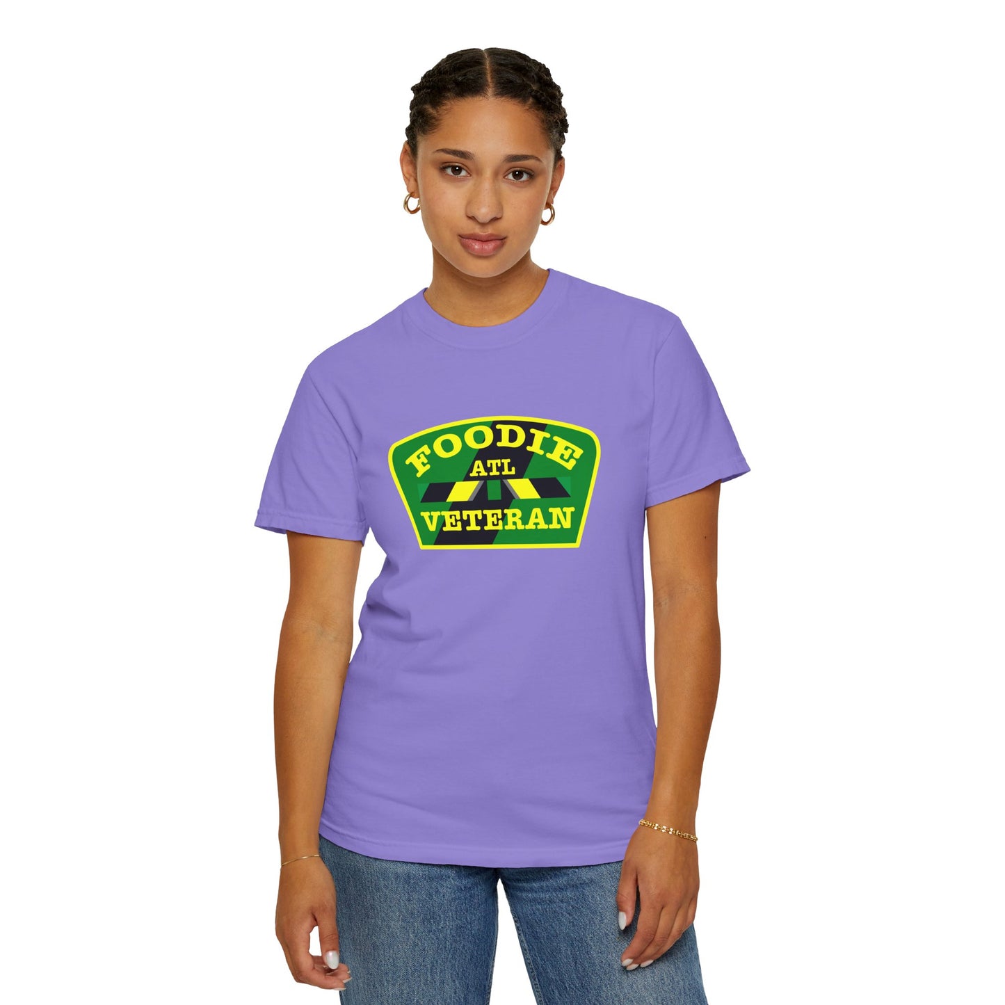L.O.E.F Foodie Veteran ATL Unisex Tee Shirt (Yellow and Green)