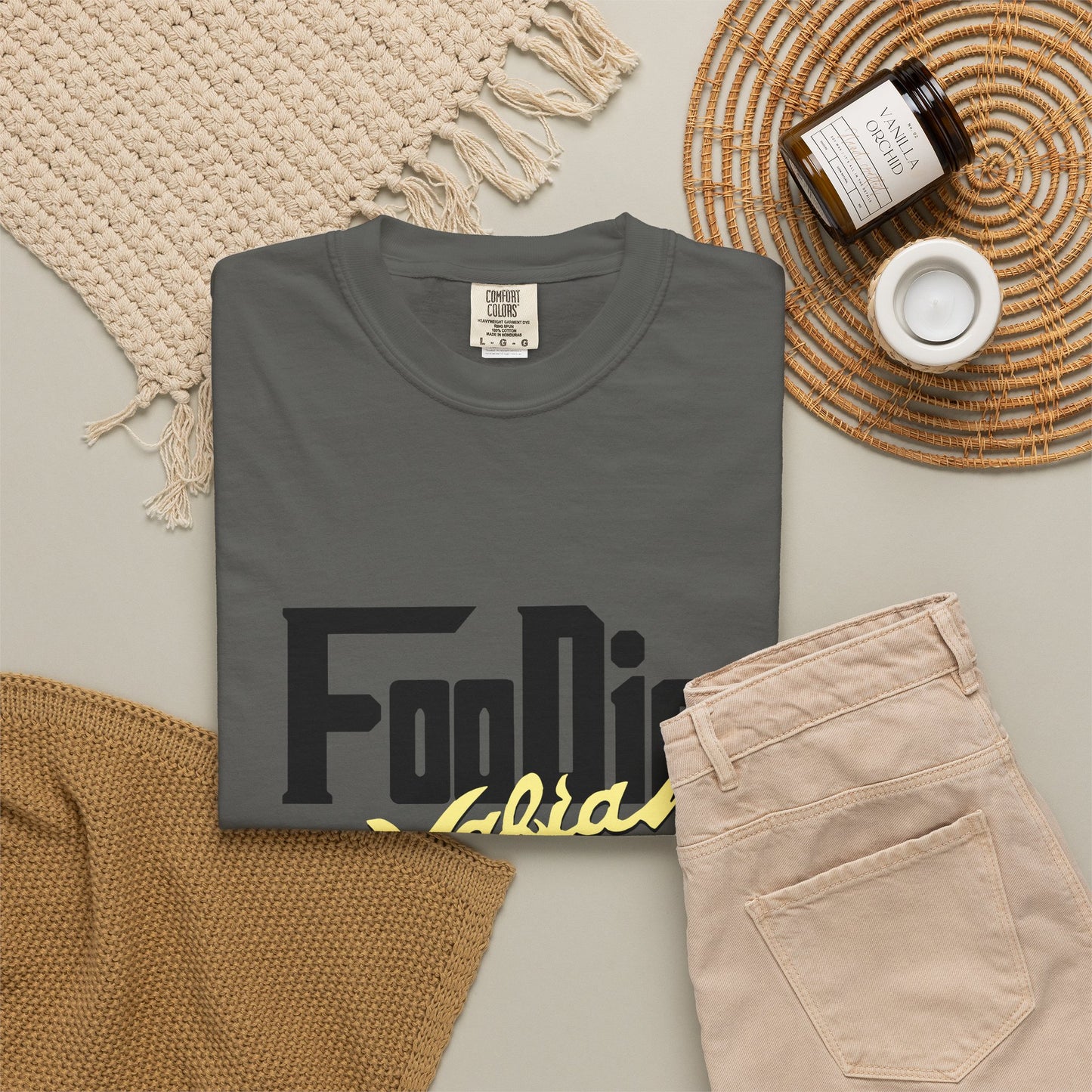 L.O.E.F Foodie Mafia Unisex Tee shirt (Soft Yellow)