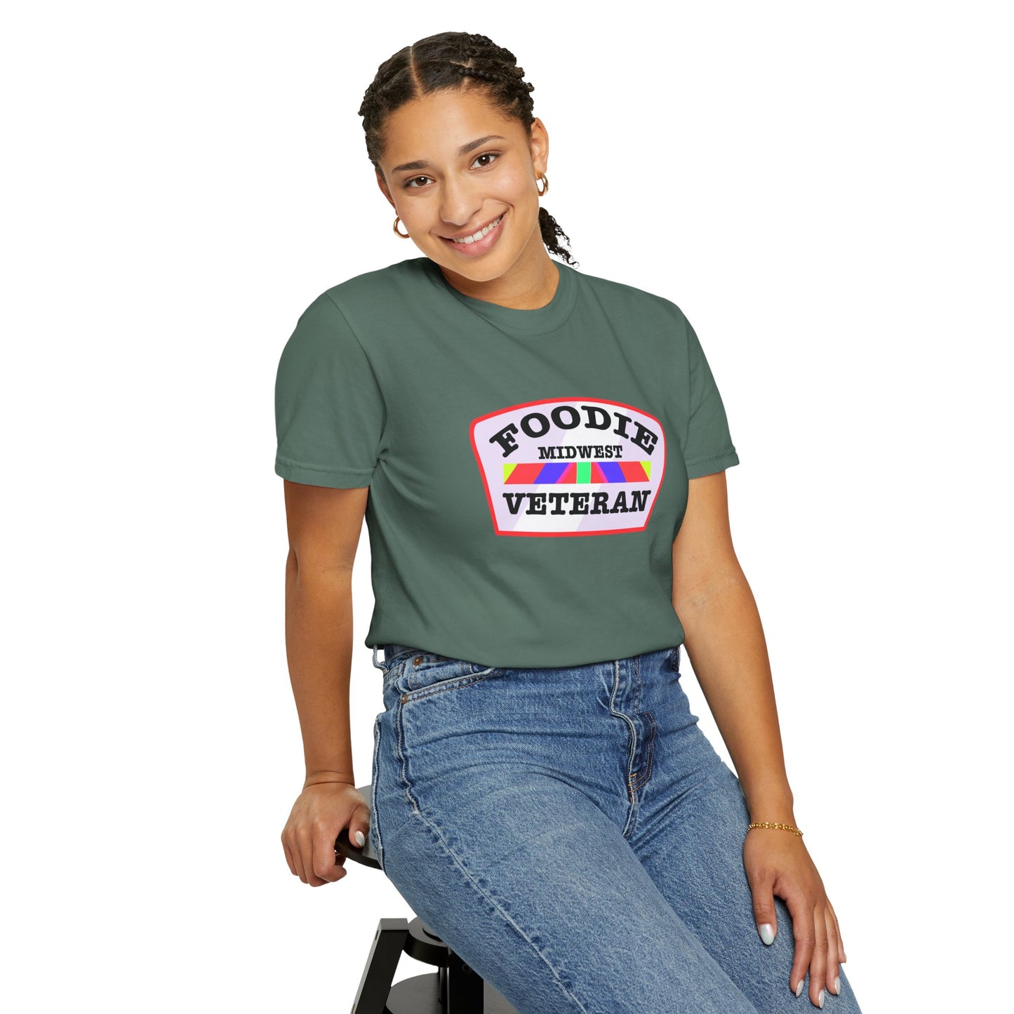 L.O.E.F Foodie Veteran MIDWEST Unisex Tee Shirt (Soft Pink)