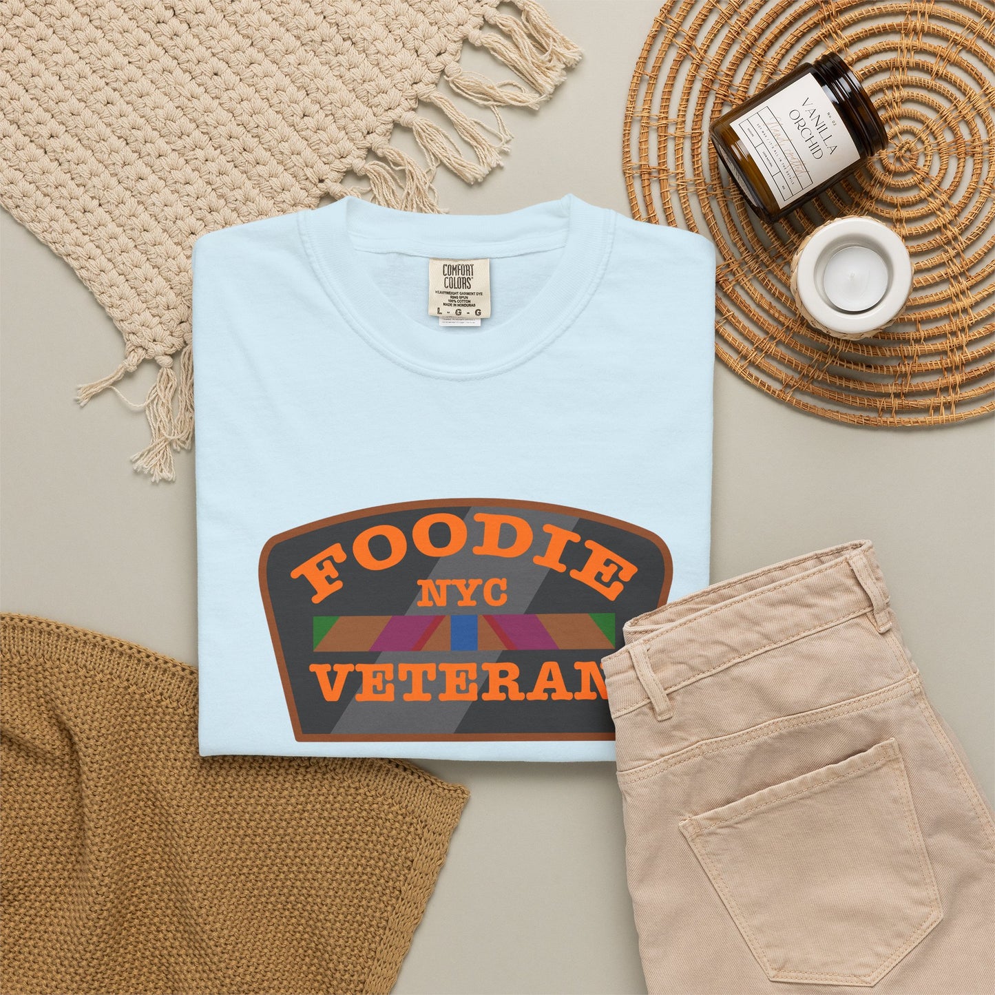 L.O.E.F Foodie Veteran NYC Unisex Tee Shirt (Orange)