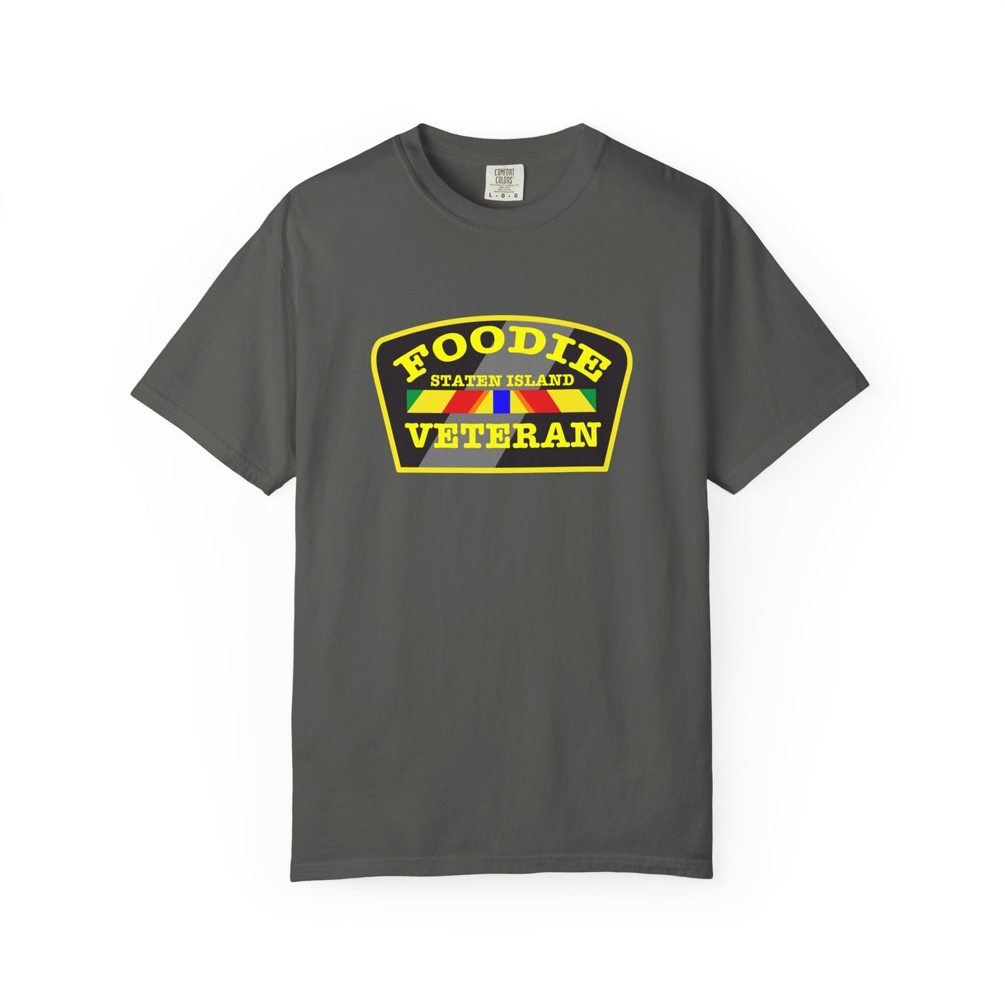 L.O.E.F Foodie Veteran STATEN ISLAND Unisex Tee Shirt (Yellow)