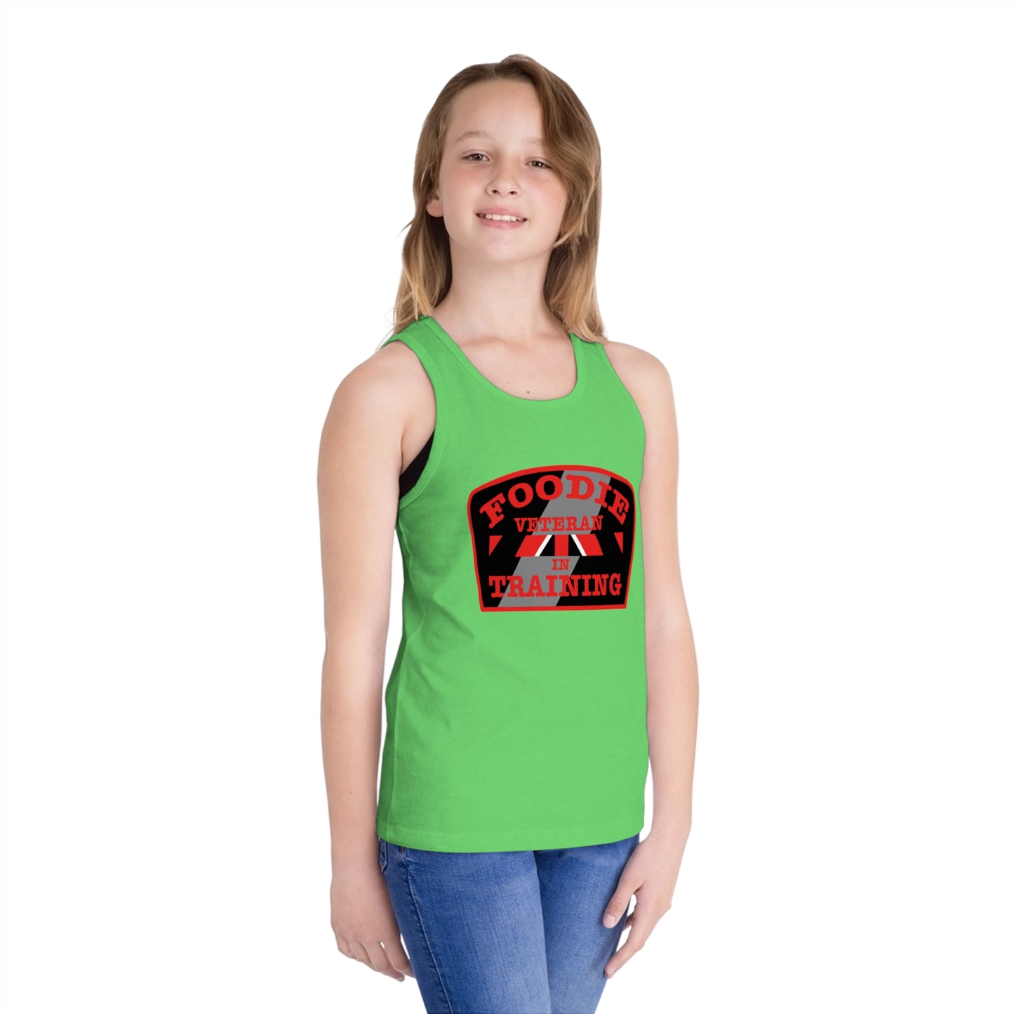 L.O.E.F Foodie Veteran In Training Kids Tank Top (Red)