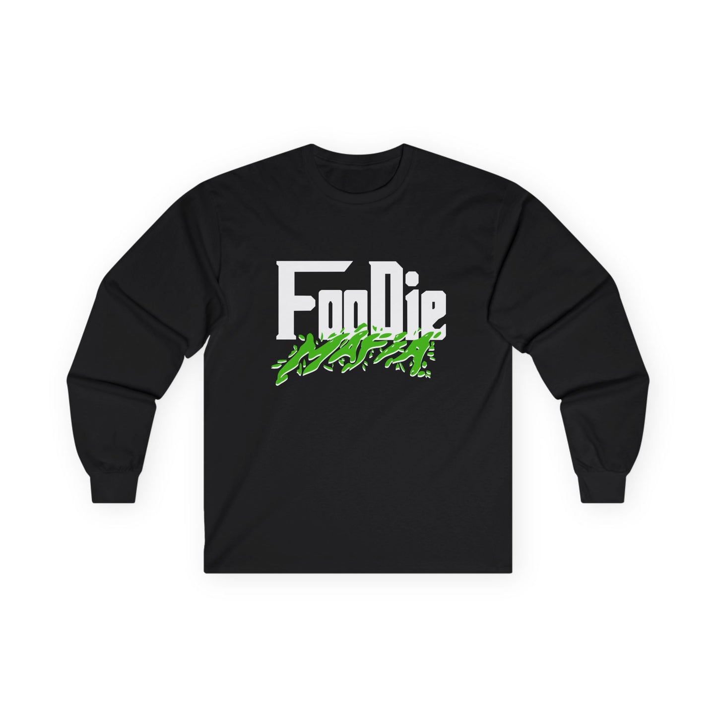 L.O.E.F White Foodie Mafia Unisex Long Sleeve Tee (Kelly Green)