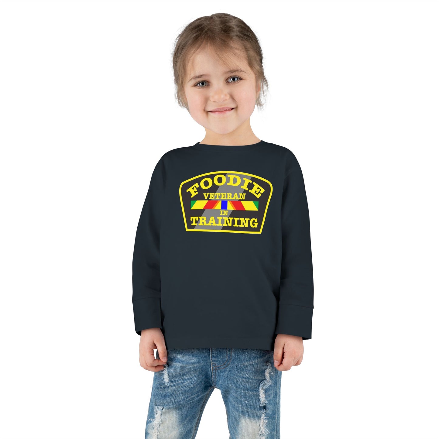 L.O.E.F Foodie Veteran In Training Toddler Long Sleeve Tee (Yellow)