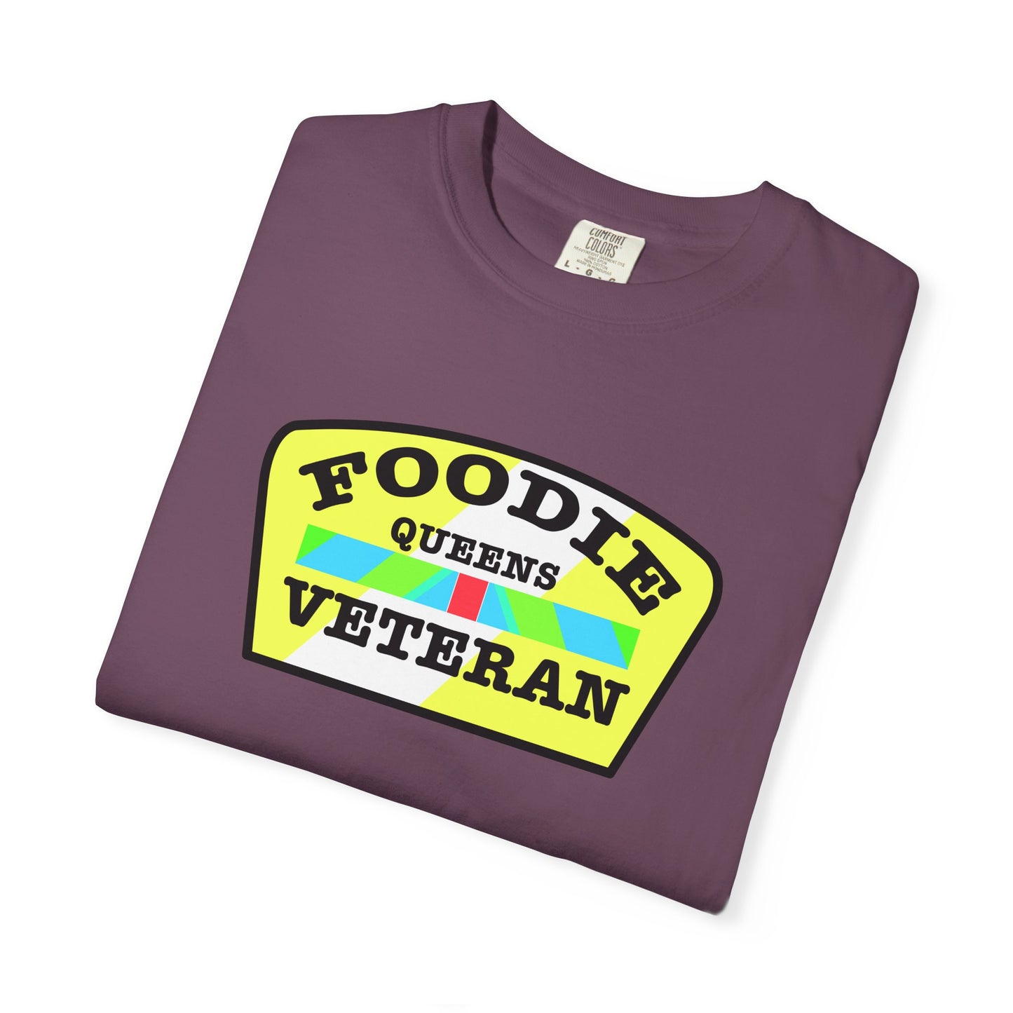 L.O.E.F Foodie Veteran QUEENS Unisex Tee Shirt (Yellow and Black)