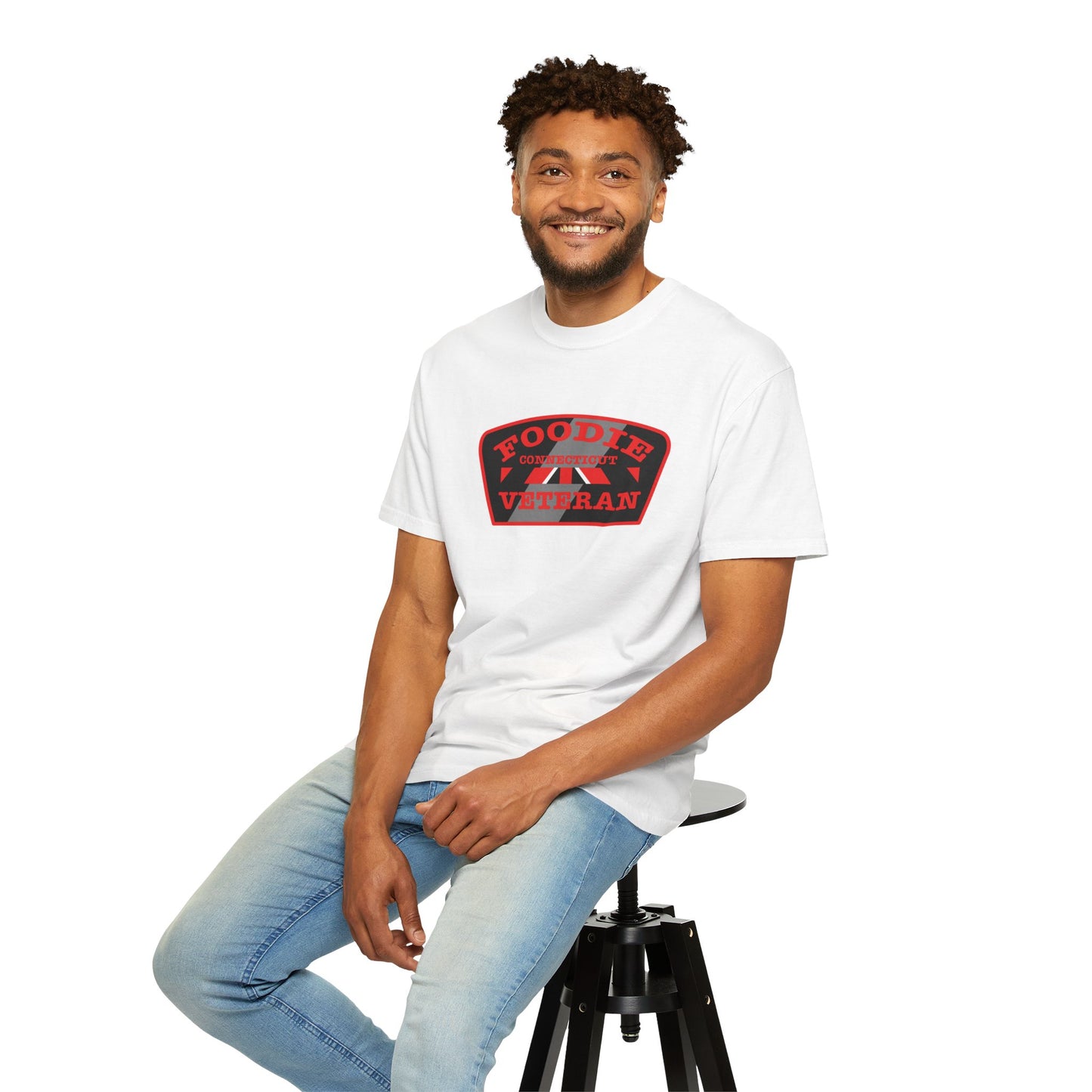 L.O.E.F Foodie Veteran CONNECTICUT Unisex Tee Shirt (Red)