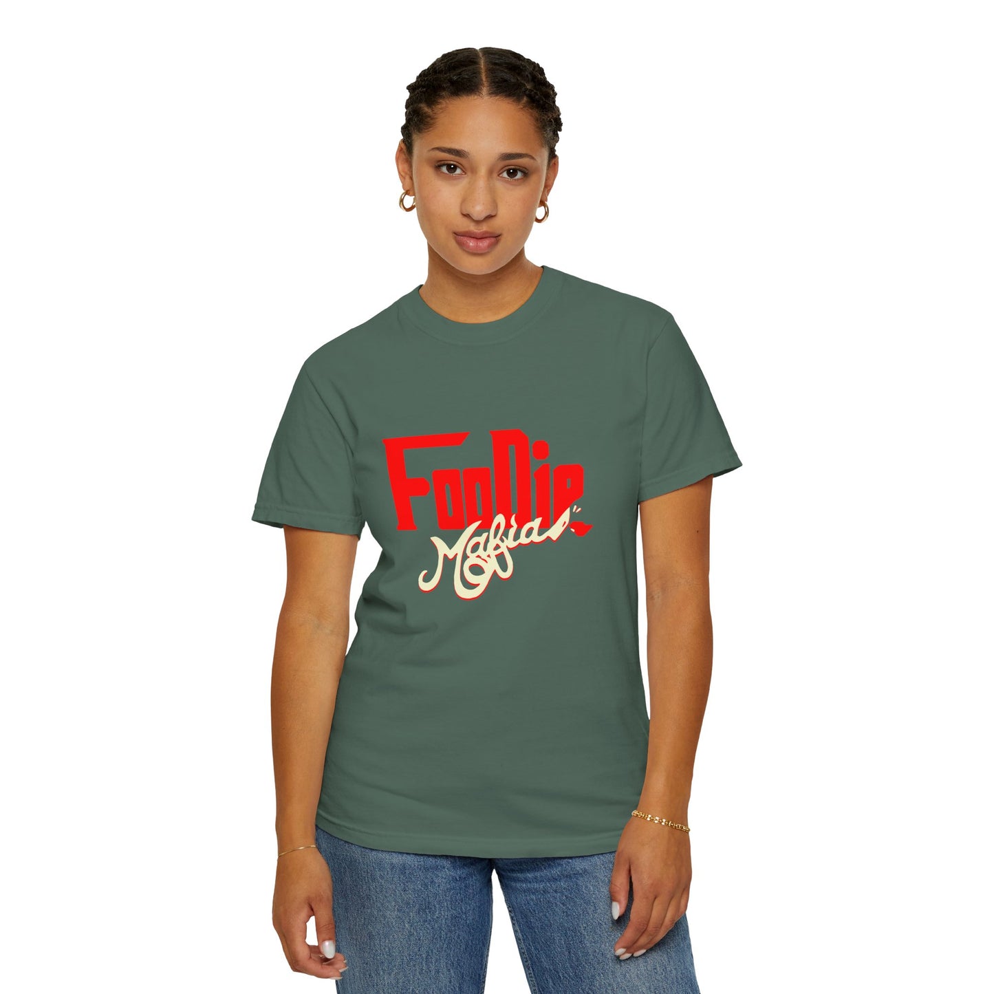 L.O.E.F Red Foodie Mafia Unisex Tee Shirt (Cream)