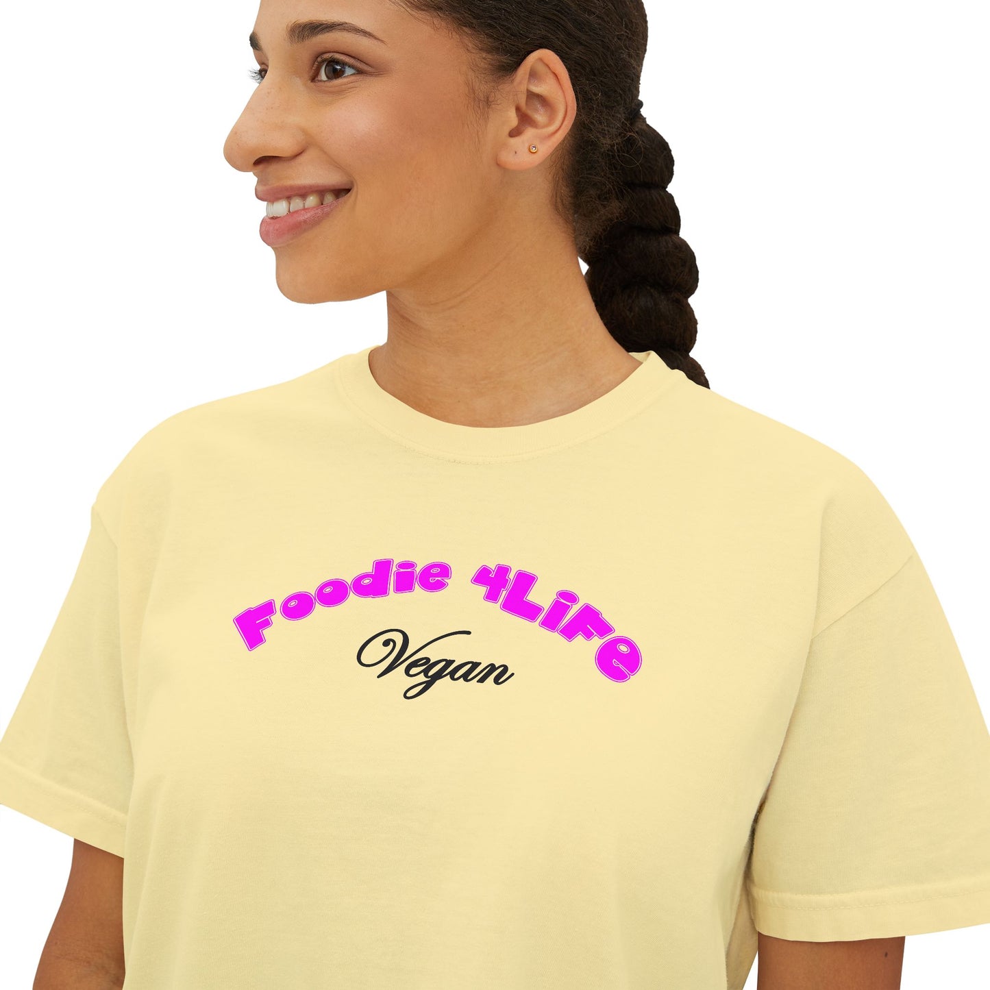 L.O.E.F Foodie 4Life Vegan Boxy Tee (Fuchsia)