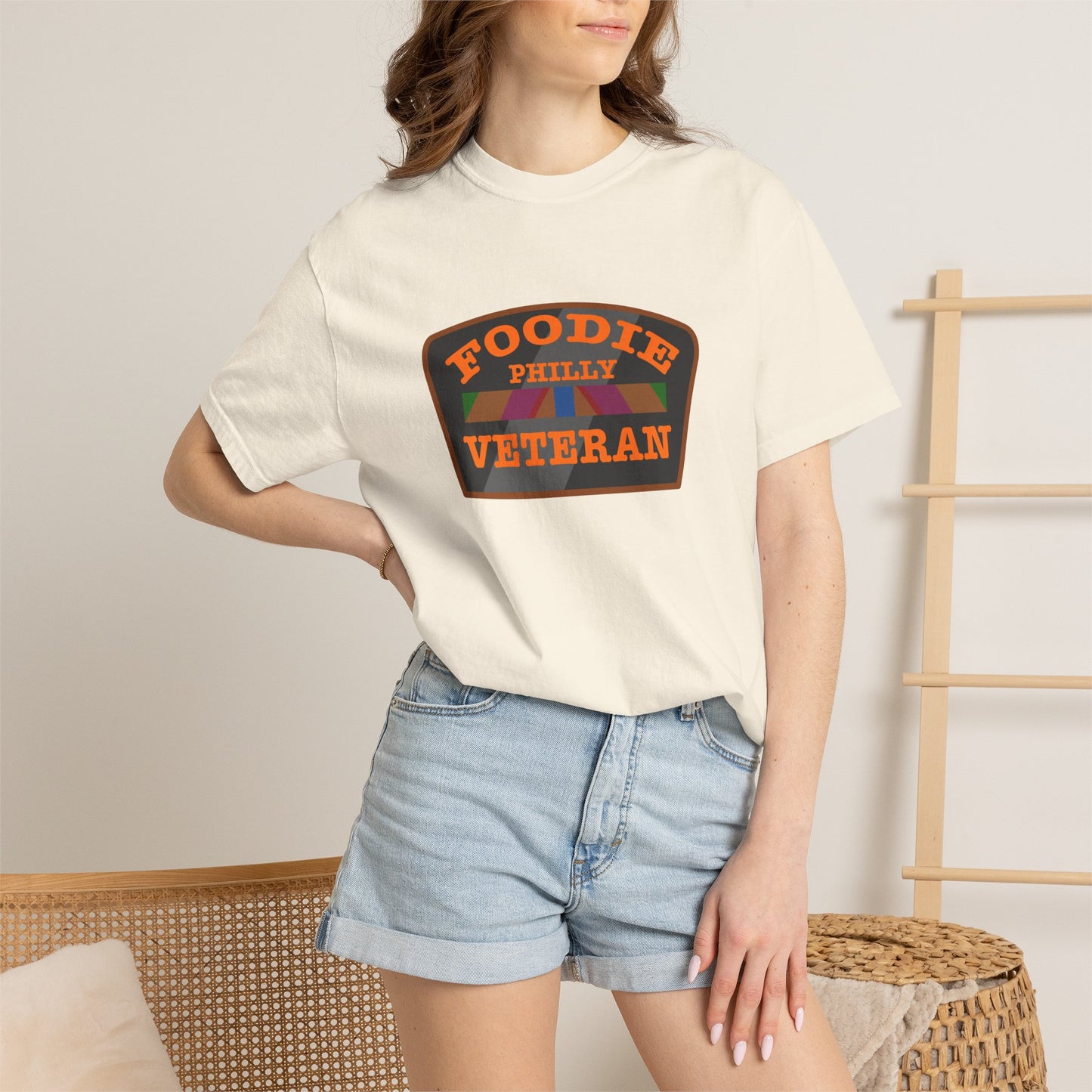 L.O.E.F Foodie Veteran PHILLY Unisex Tee Shirt (Orange)