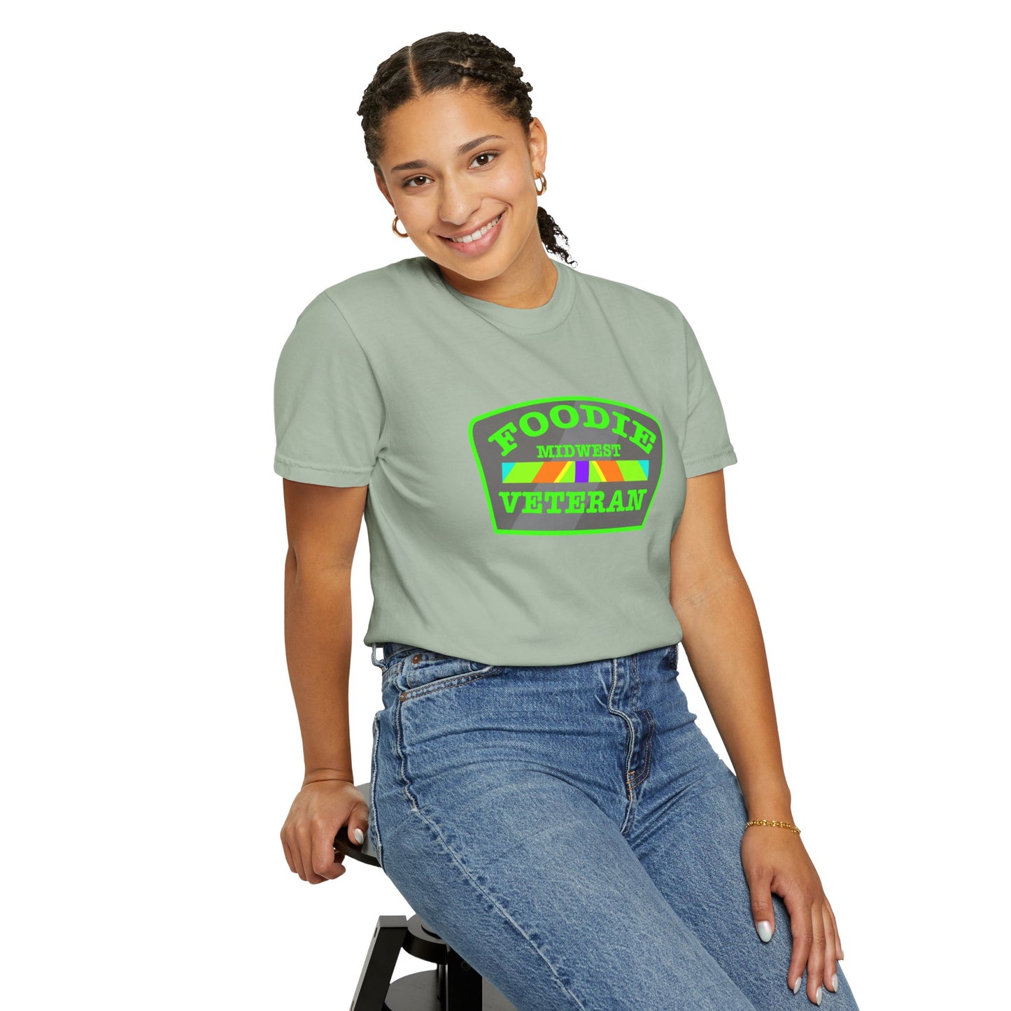L.O.E.F Foodie Veteran MIDWEST Unisex Tee Shirt (Neon Green)