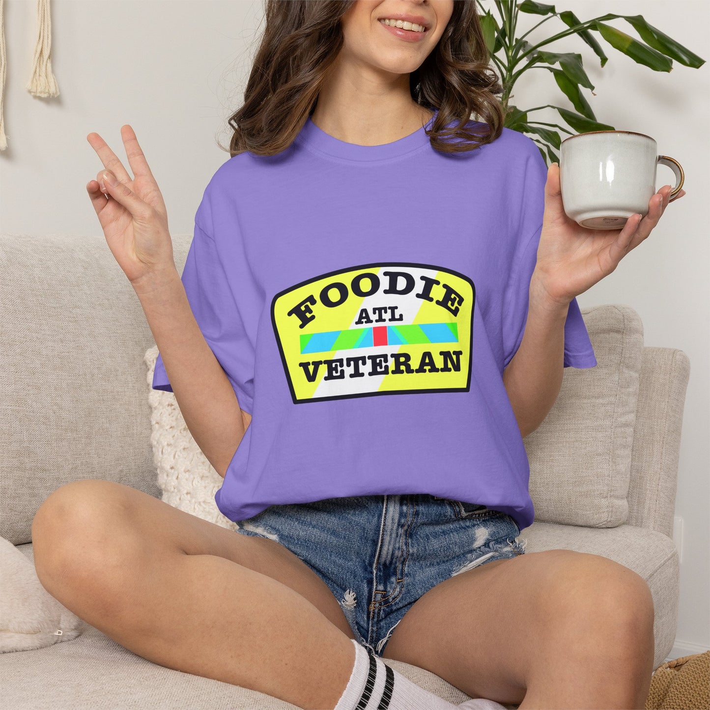L.O.E.F Foodie Veteran ATL Unisex Tee Shirt (Yellow and Black)