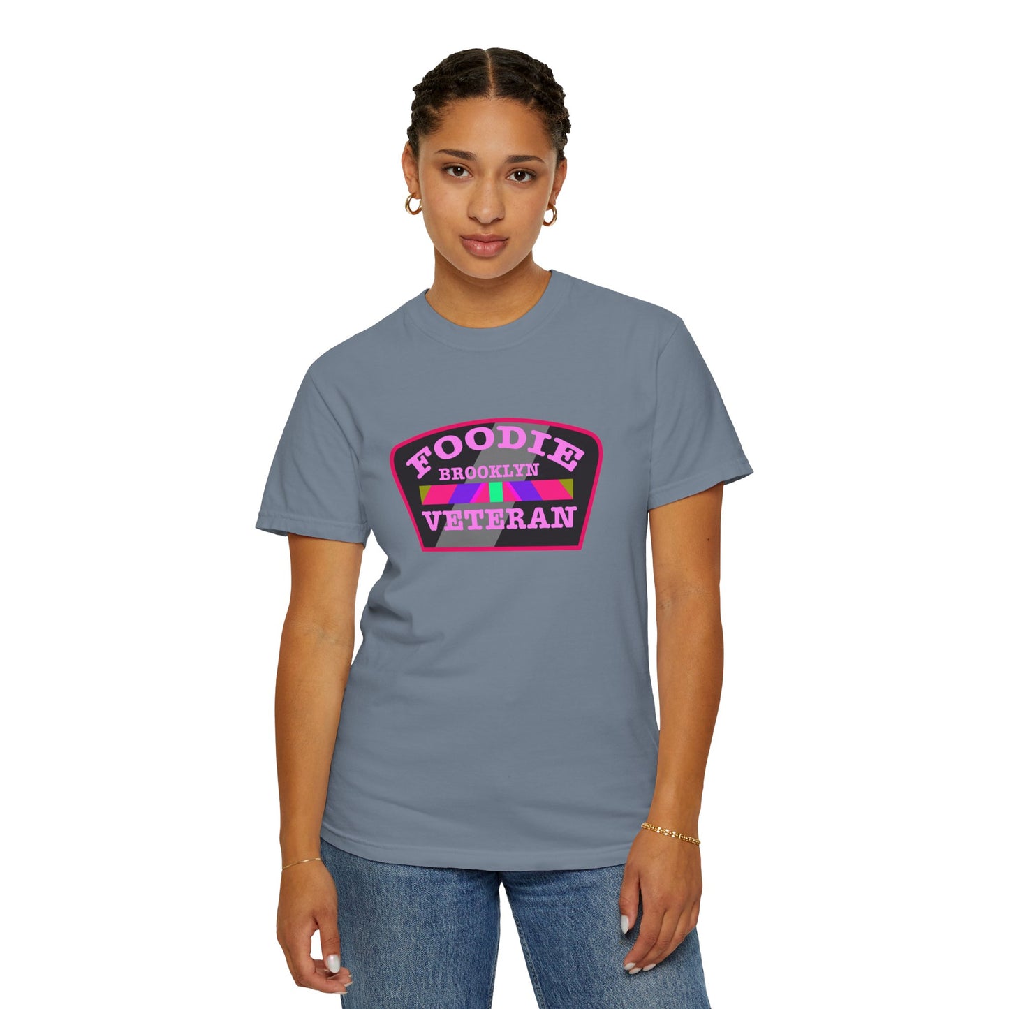 L.O.E.F Foodie Veteran BROOKLYN Unisex Tee Shirt (Pink)