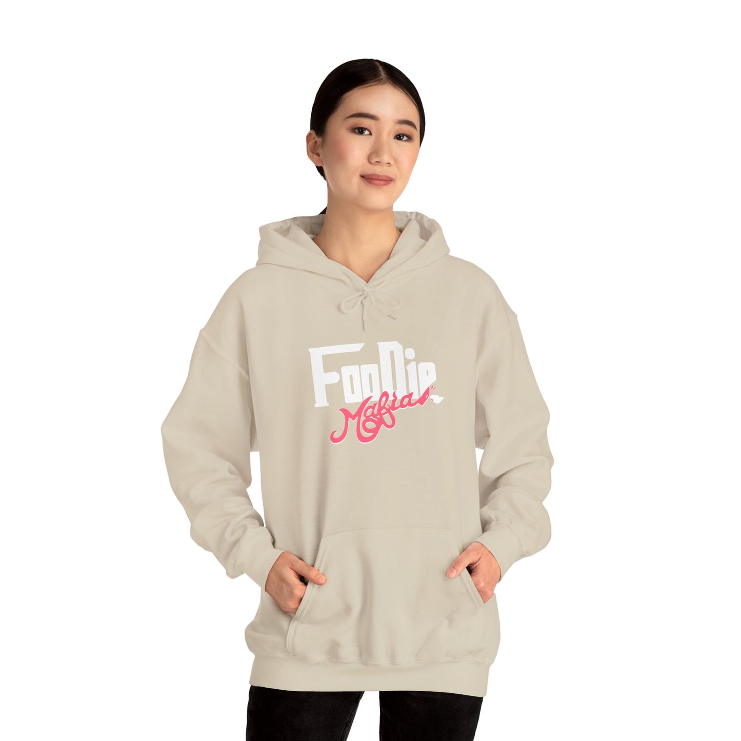 L.O.E.F White Foodie Mafia Unisex Hooded Sweatshirt (Fiery Red)
