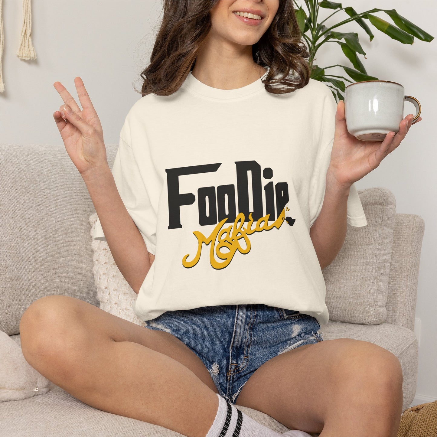 L.O.E.F Foodie Mafia Unisex Tee Shirt (Yellow)