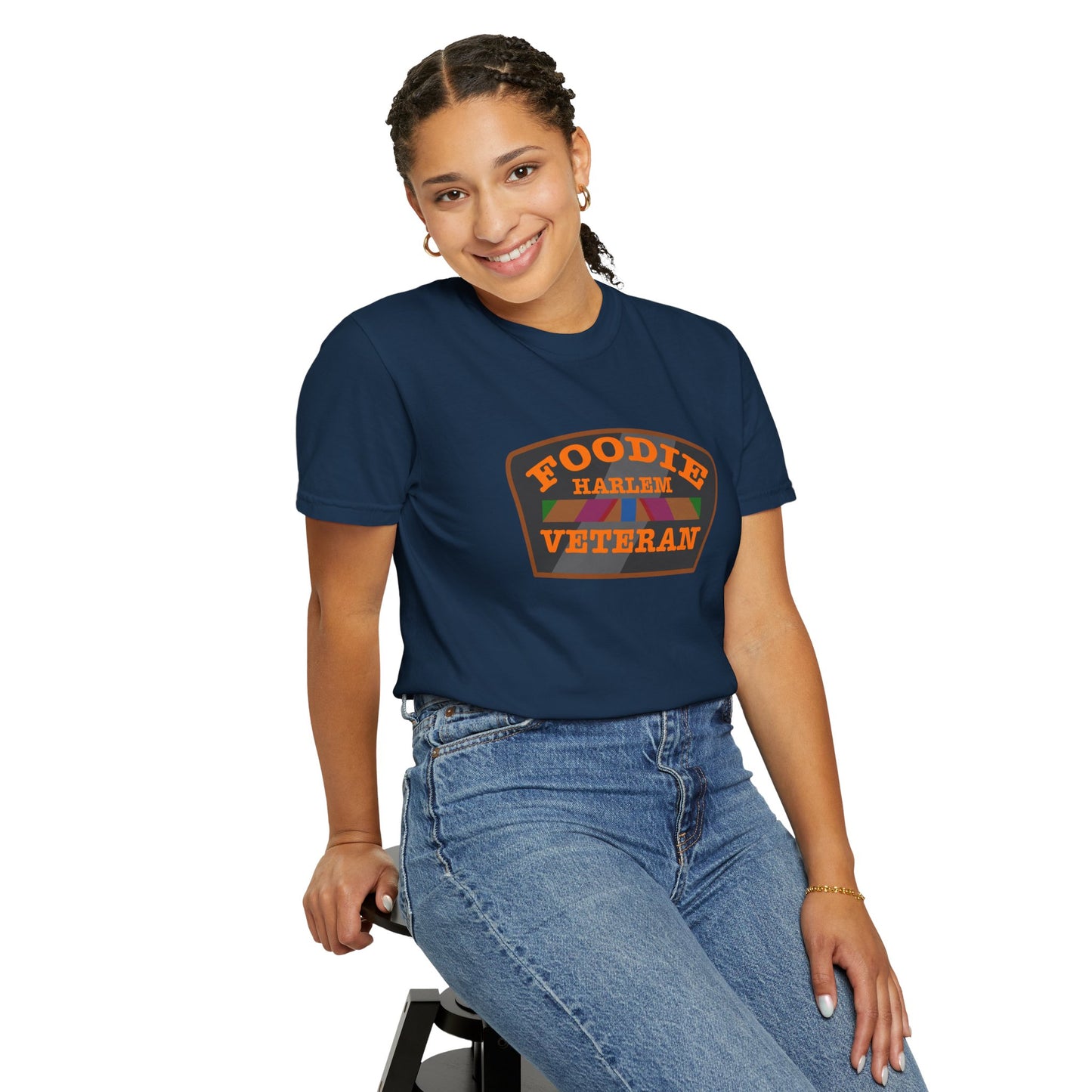 L.O.E.F Foodie Veteran HARLEM Unisex Tee Shirt (Orange)