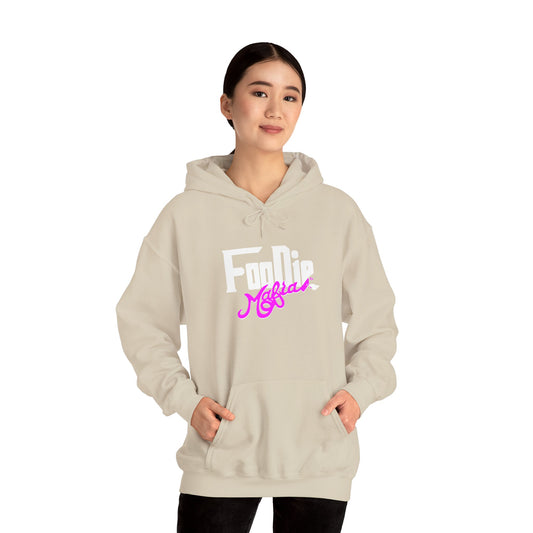 L.O.E.F White Foodie Mafia Unisex Hooded Sweatshirt (Fuchsia)
