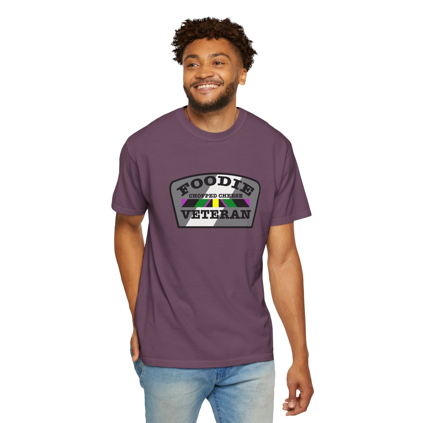 L.O.E.F Foodie Veteran Chopped Cheese Unisex Tee Shirt (Gray)