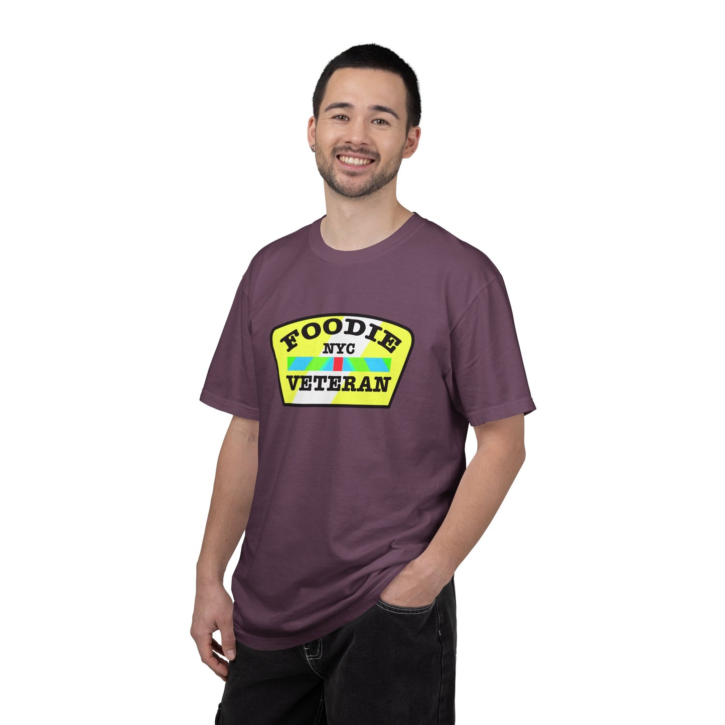 L.O.E.F Foodie Veteran NYC Unisex Tee Shirt (Yellow and Black)