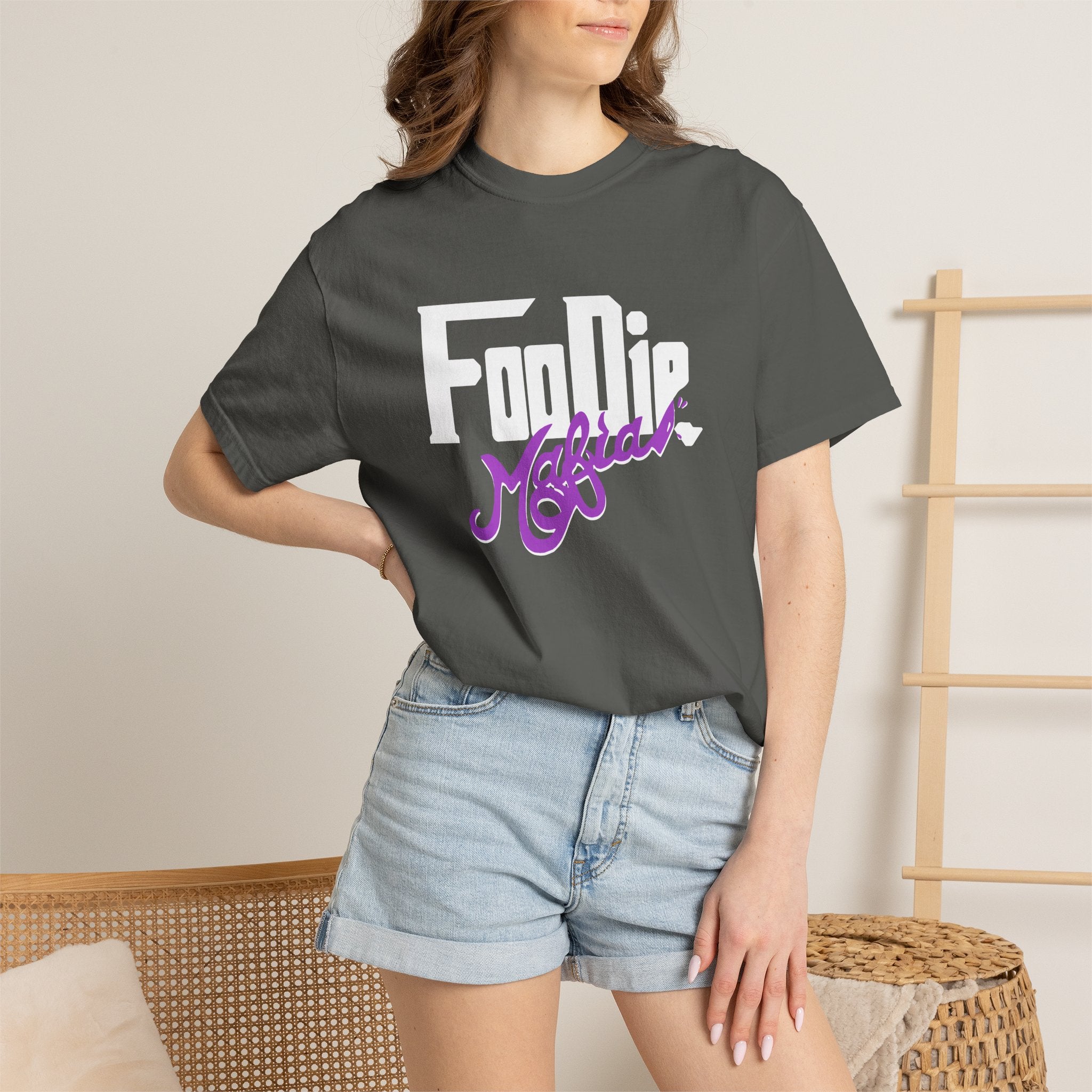 L.O.E.F Foodie Mafia Unisex Tee Shirt  (Purple)