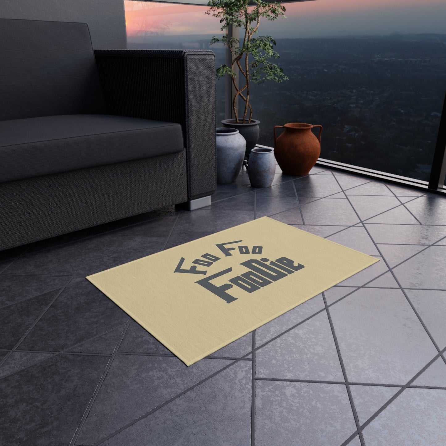 L.O.E.F Foo Foo Foodie Outdoor Rug