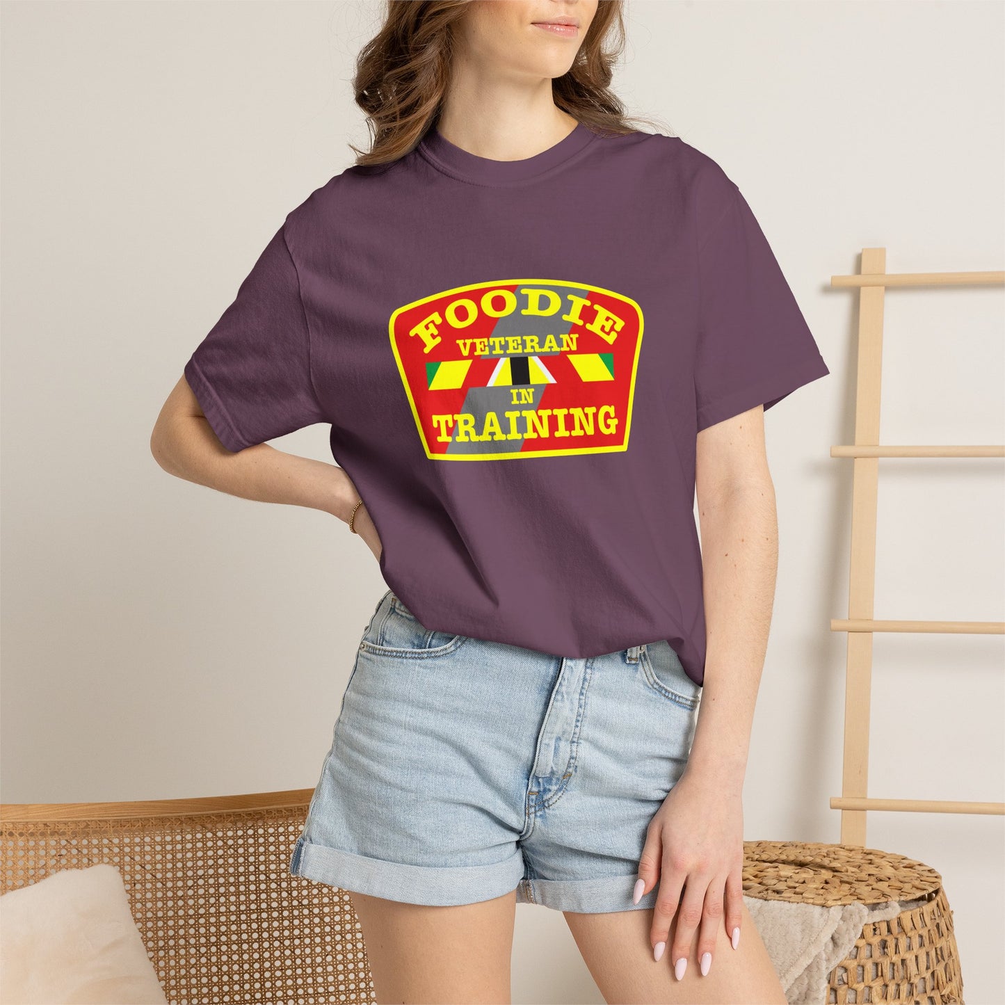 L.O.E.F Foodie Veteran IN TRAINING Unisex Tee Shirt (Yellow)