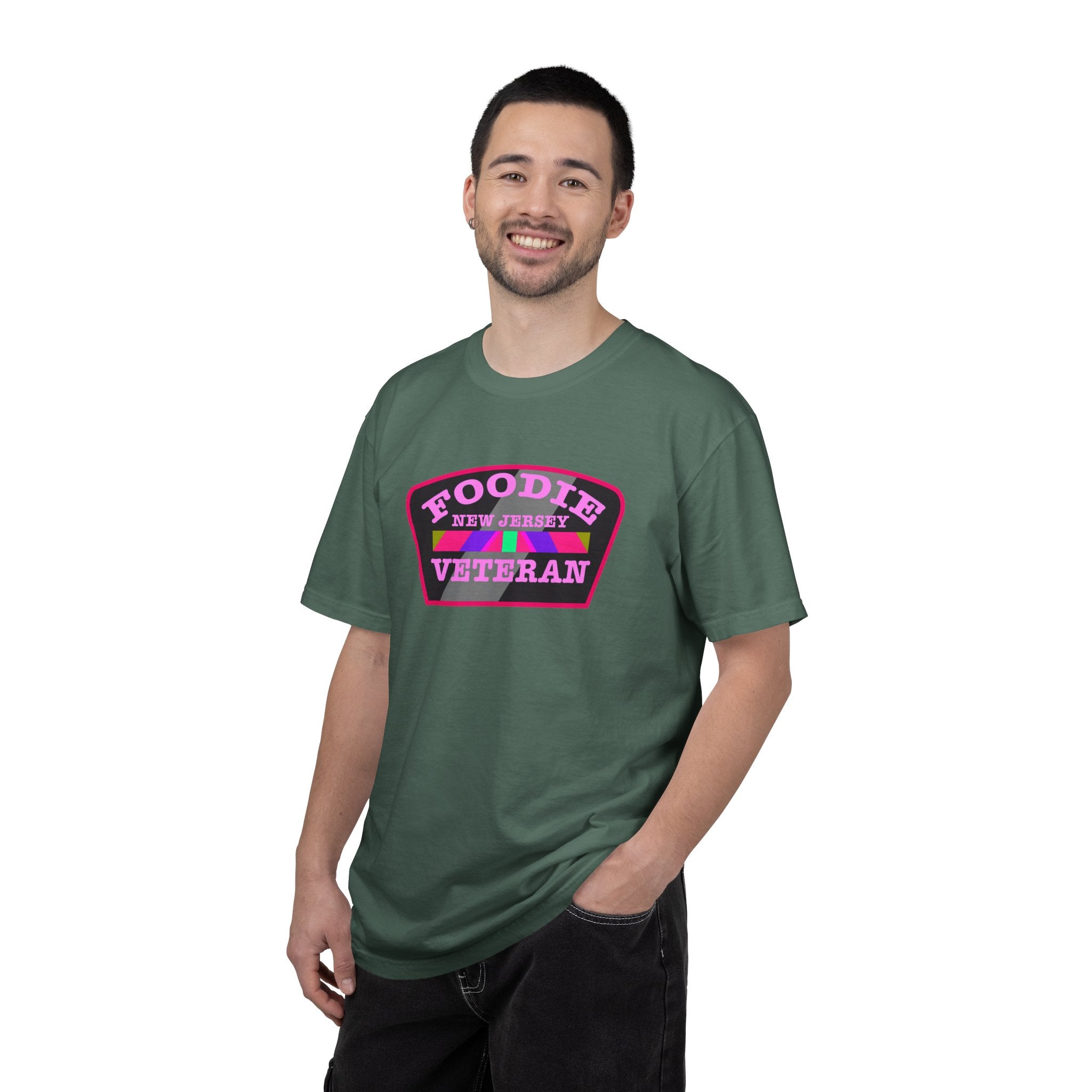 L.O.E.F Foodie Veteran NEW JERSEY Unisex Tee Shirt (Pink)