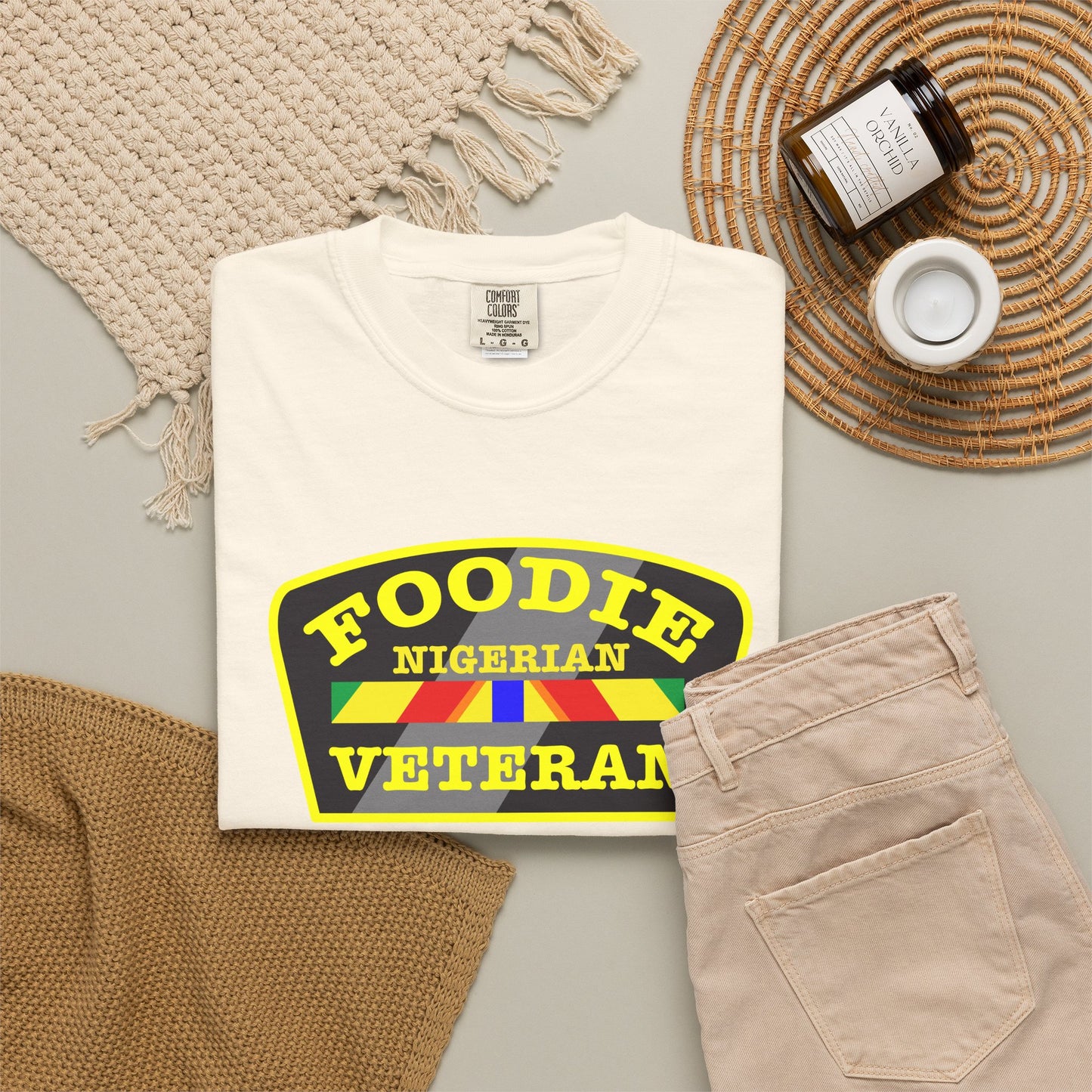 L.O.E.F Foodie Veteran NIGERIAN Unisex Tee Shirt (Yellow)