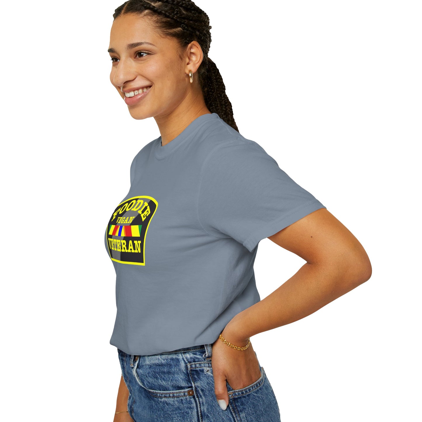 L.O.E.F Foodie Veteran VEGAN Unisex Tee Shirt (Yellow)