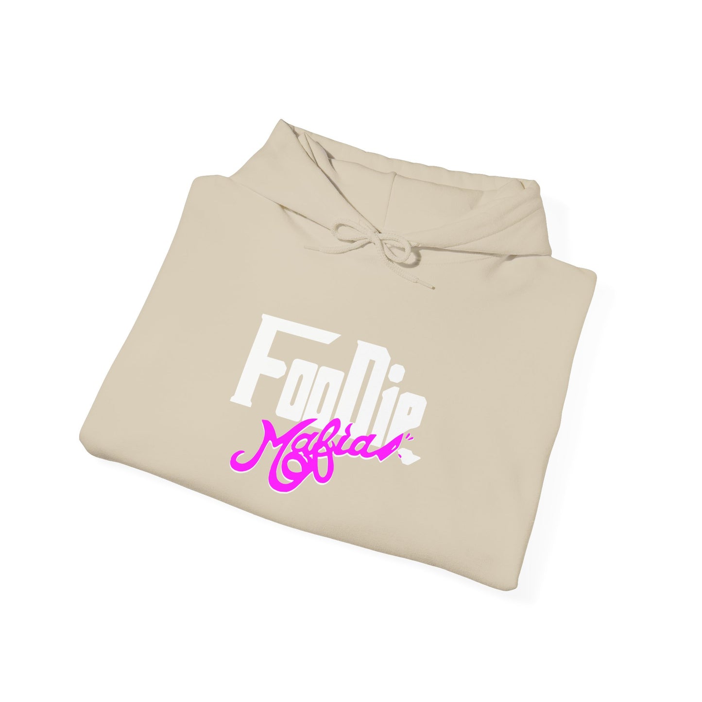 L.O.E.F White Foodie Mafia Unisex Hooded Sweatshirt (Fuchsia)
